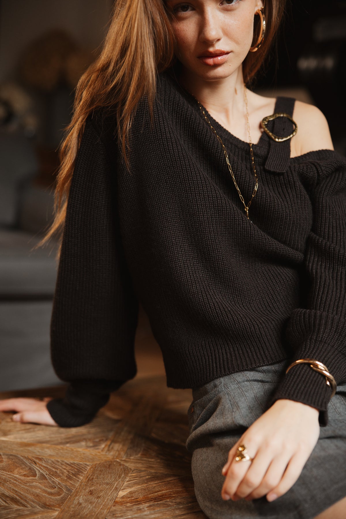 

Pullover mit schulterfreiem Ausschnitt Damen Pablina brown | Freeman T. Porter