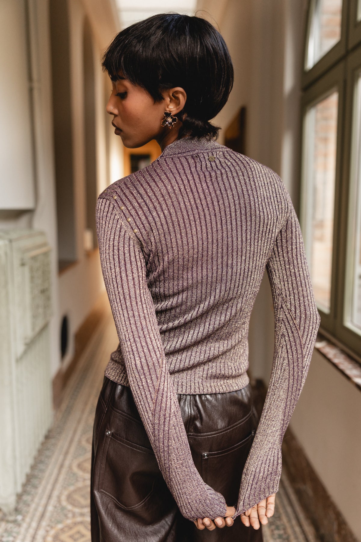 

Pullover mit Stehkragen und Cut-out Damen Paciano wine | Freeman T. Porter