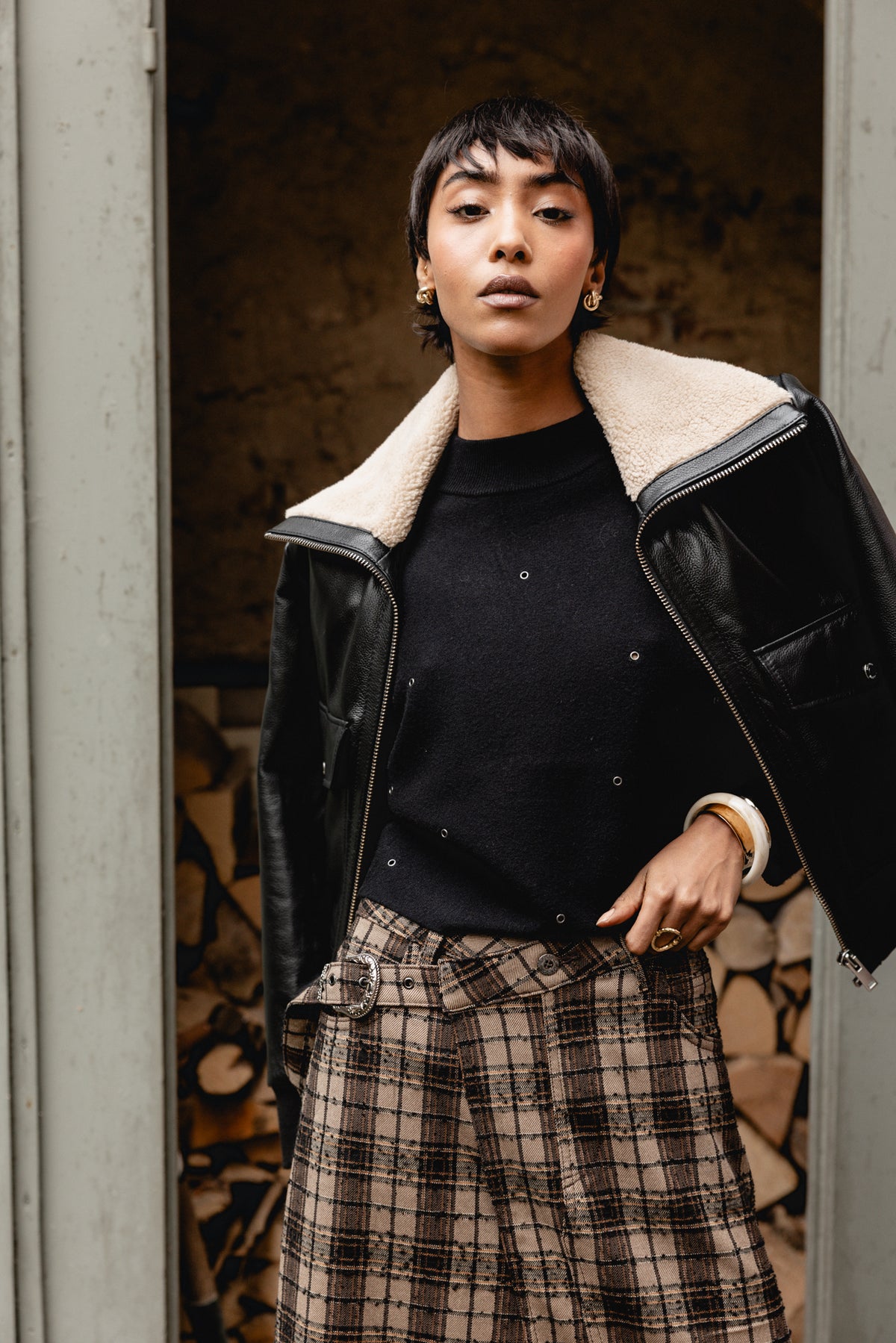 

Pullover mit Fledermausärmeln und Nieten Damen Pierino eyelet black | Freeman T. Porter