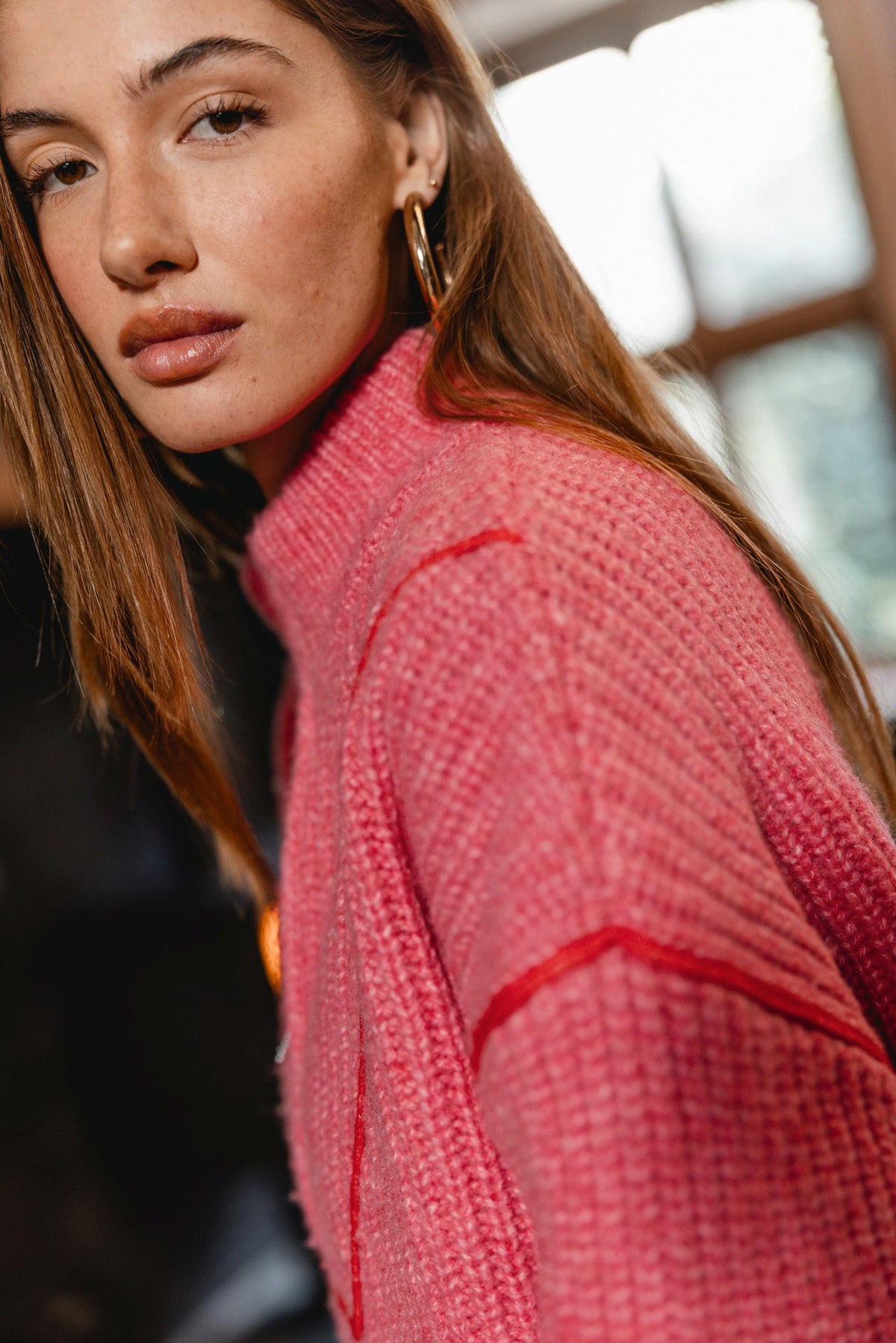 

Cropped-Pullover mit Reißverschlusskragen Damen Prospero pink | Freeman T. Porter