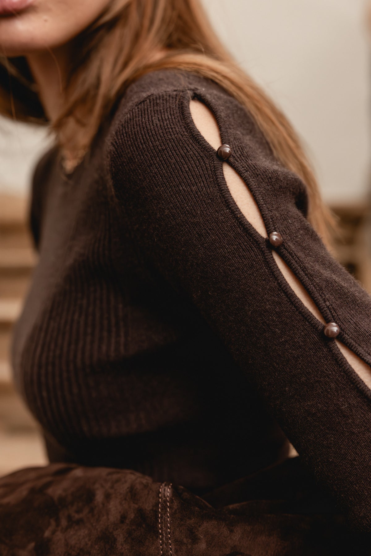 

Körpernah geschnittenes Kleid mit Cut-Outs an den Armen Damen Rollane brown | Freeman T. Porter