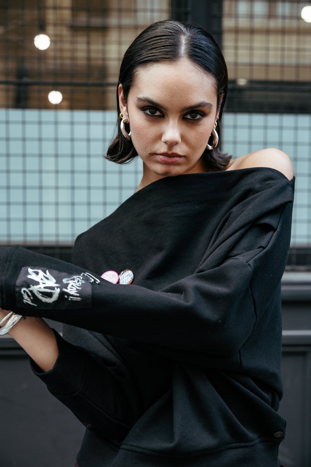 

Sweat loose customisé  Femme Sheril Rock black | Freeman T. Porter