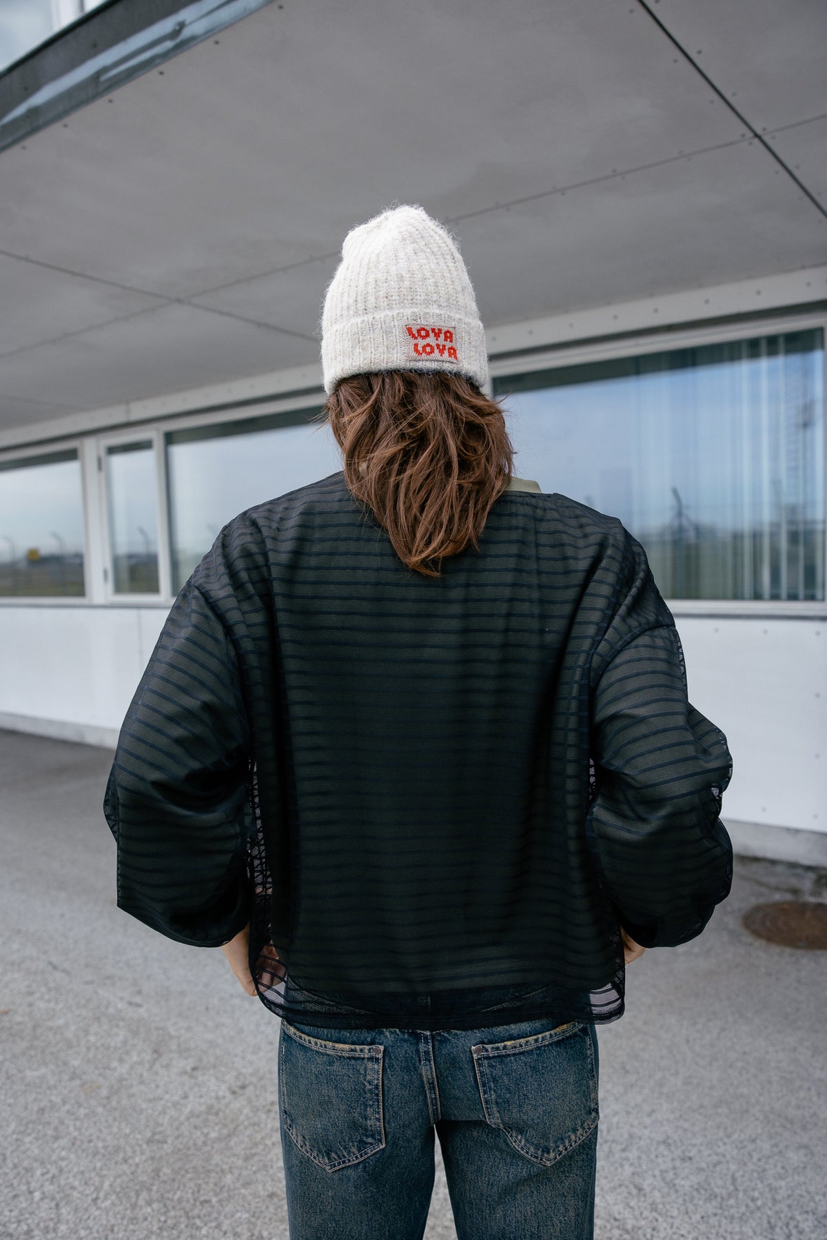 

Sweatshirt aus zwei Materialien mit Schleier Damen Shay Sailor dark olive | Freeman T. Porter