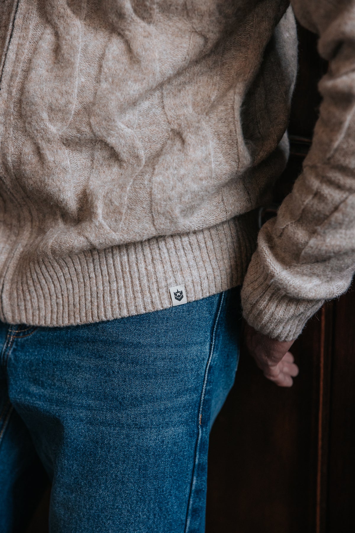 

Gilet de cuello subido Hombre Acton Tully chiné beige | Freeman T. Porter