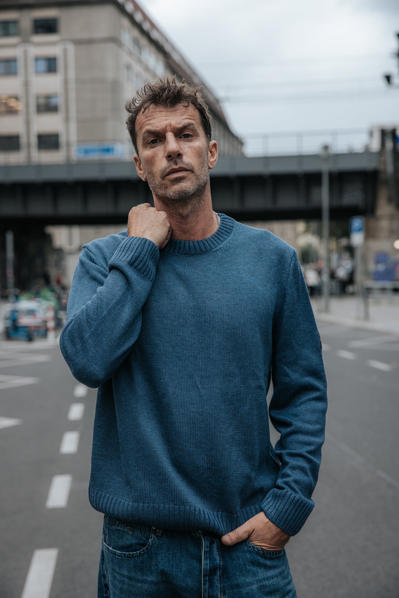 

Rundhals-Pullover Herren Solino Neuf steel | Freeman T. Porter
