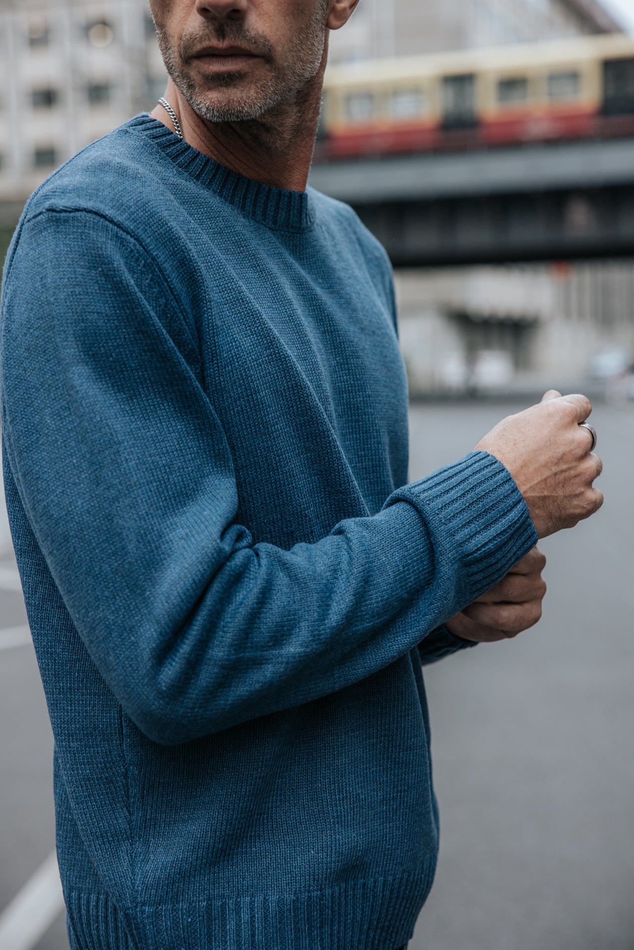 

Rundhals-Pullover Herren Solino Neuf steel | Freeman T. Porter