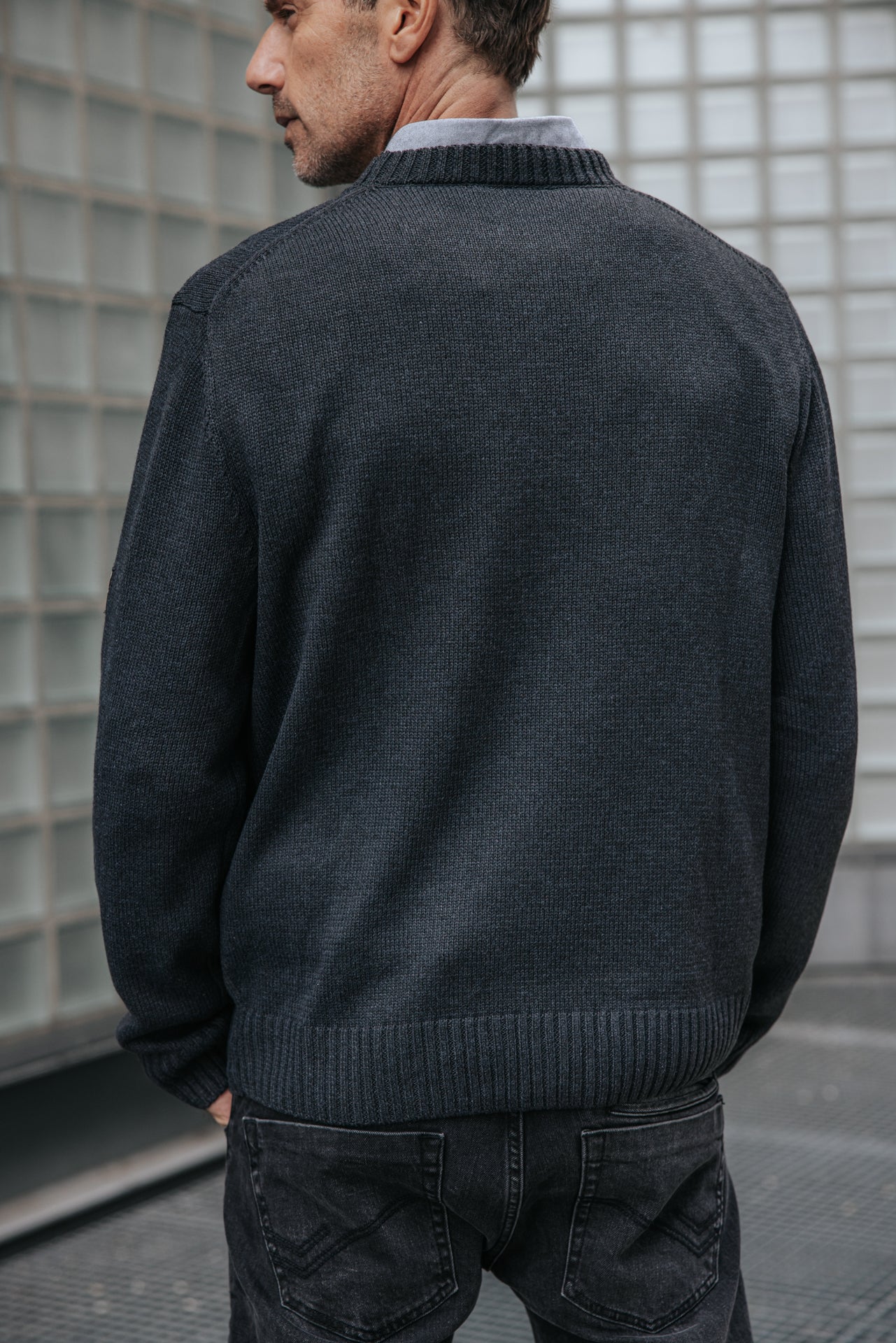 

Rundhalspullover Herren Solino Neuf charcoal | Freeman T. Porter