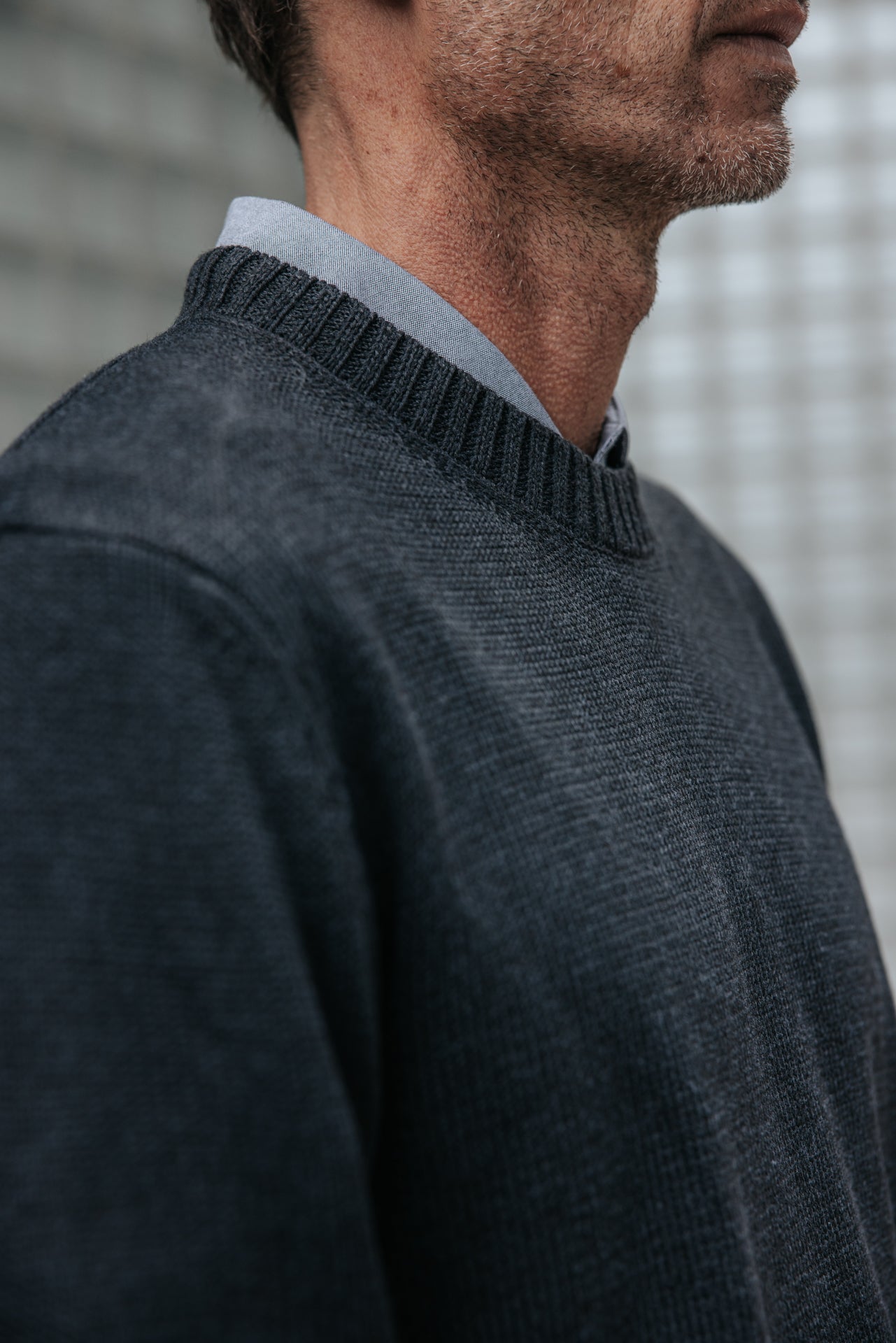 

Rundhalspullover Herren Solino Neuf charcoal | Freeman T. Porter