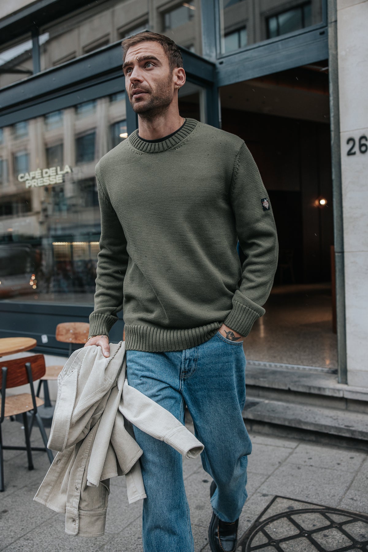 

Strickpullover mit Rundhalsausschnitt Herren Solino Neuf khaki | Freeman T. Porter