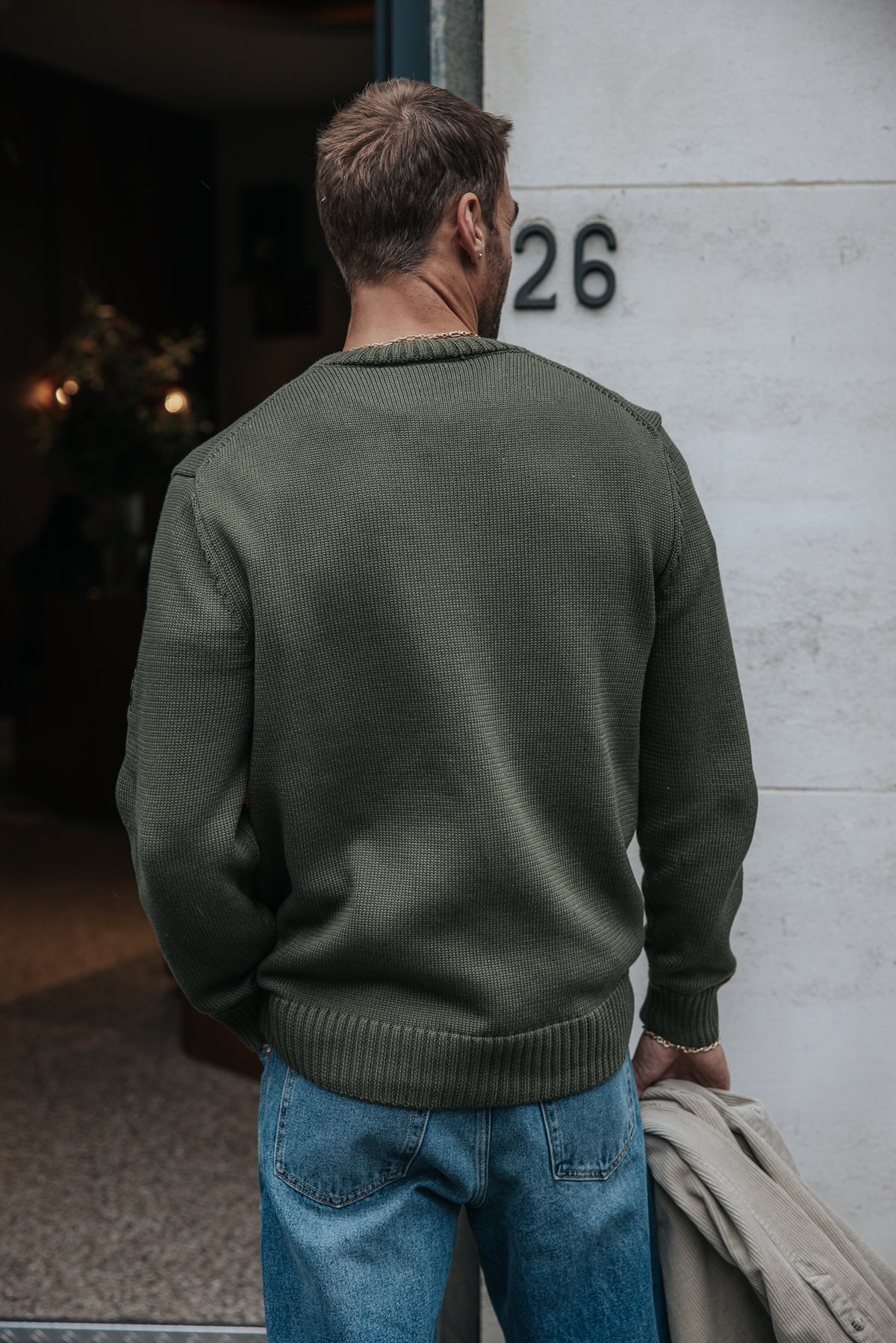 

Strickpullover mit Rundhalsausschnitt Herren Solino Neuf khaki | Freeman T. Porter