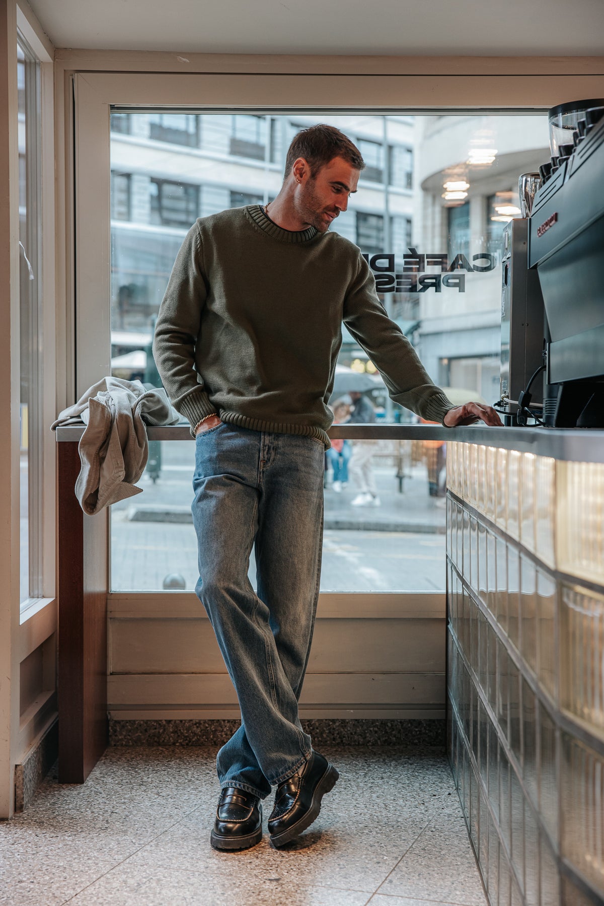 

Strickpullover mit Rundhalsausschnitt Herren Solino Neuf khaki | Freeman T. Porter