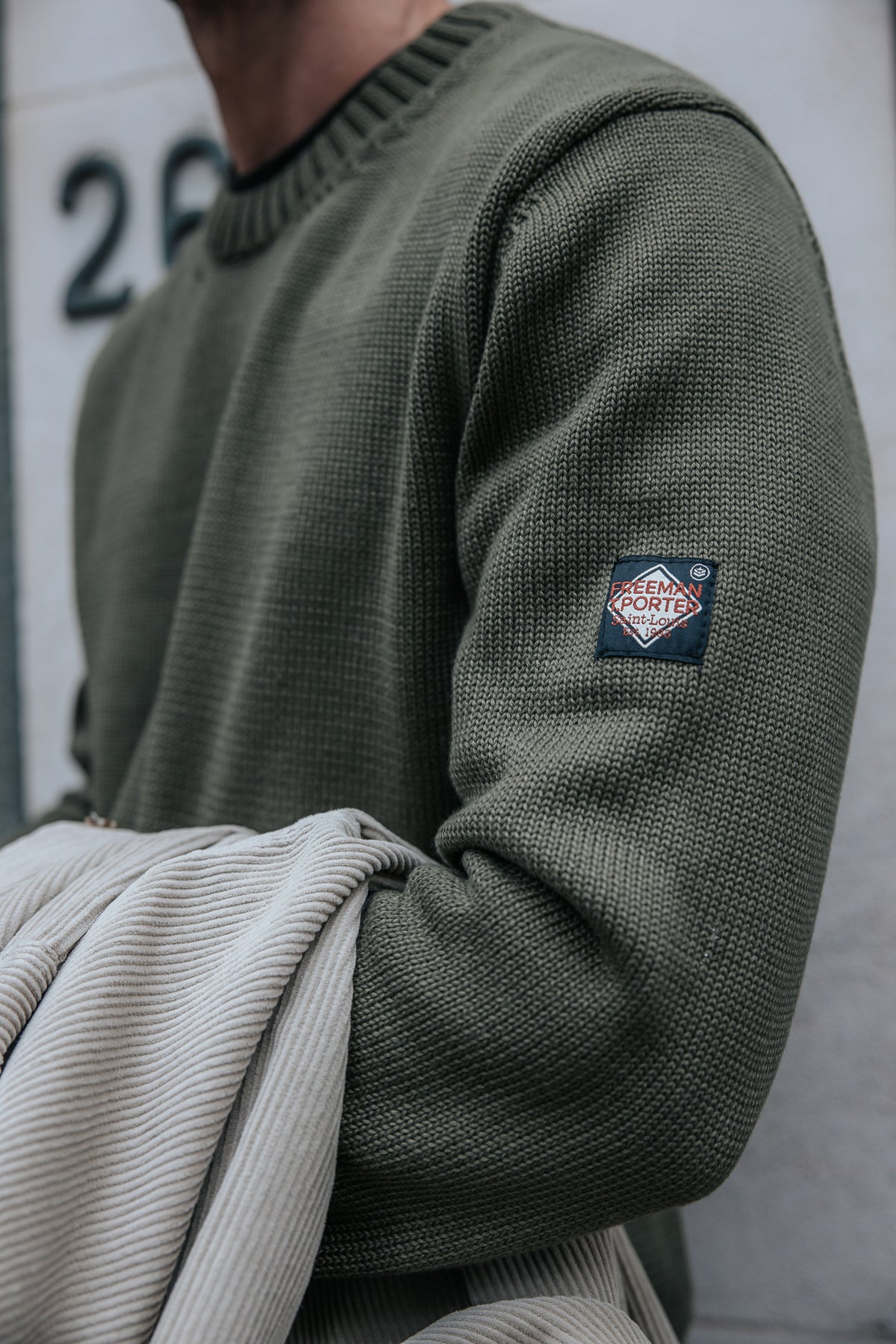 

Strickpullover mit Rundhalsausschnitt Herren Solino Neuf khaki | Freeman T. Porter