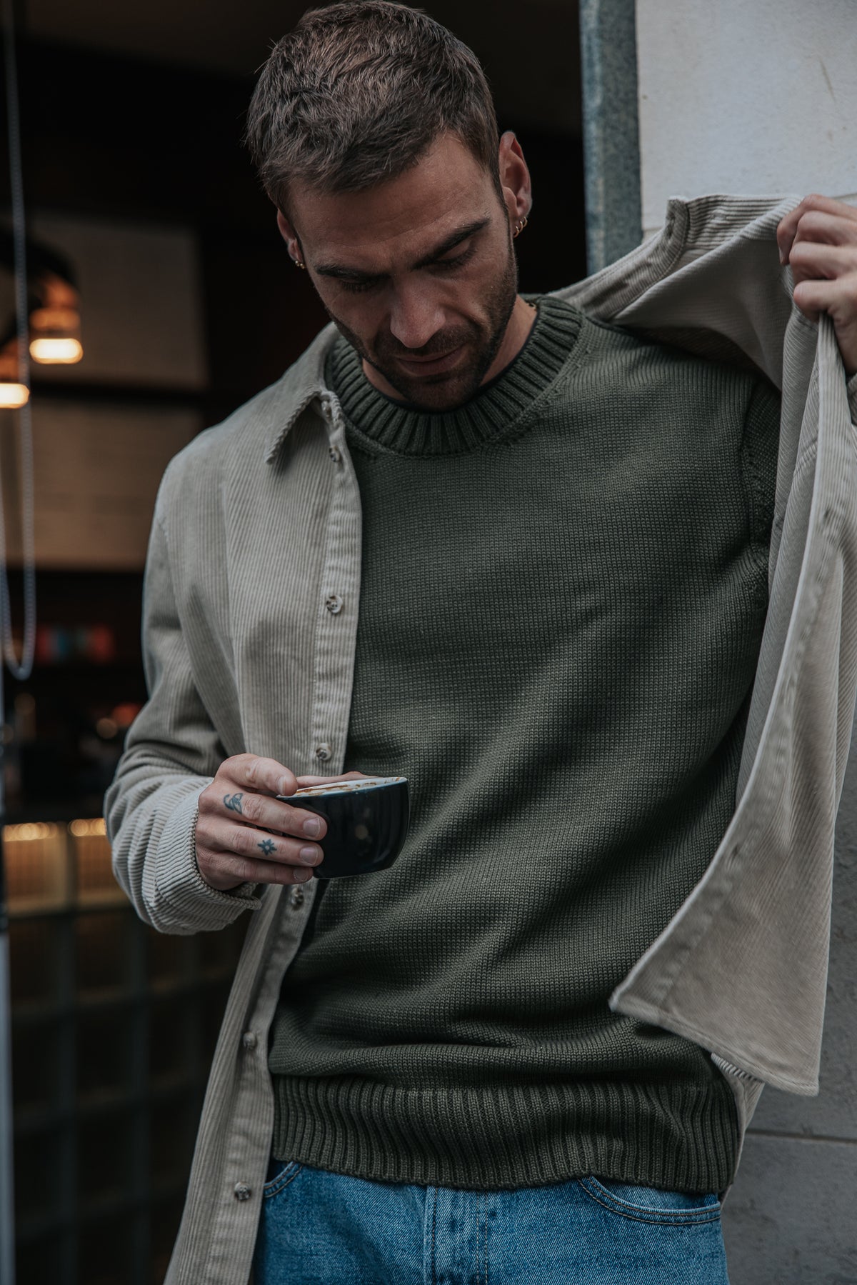 

Strickpullover mit Rundhalsausschnitt Herren Solino Neuf khaki | Freeman T. Porter