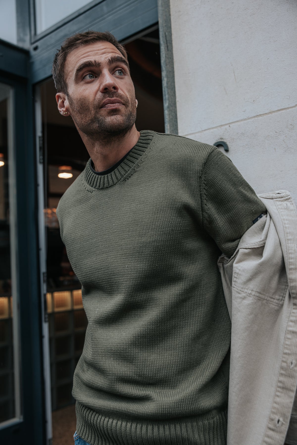

Strickpullover mit Rundhalsausschnitt Herren Solino Neuf khaki | Freeman T. Porter