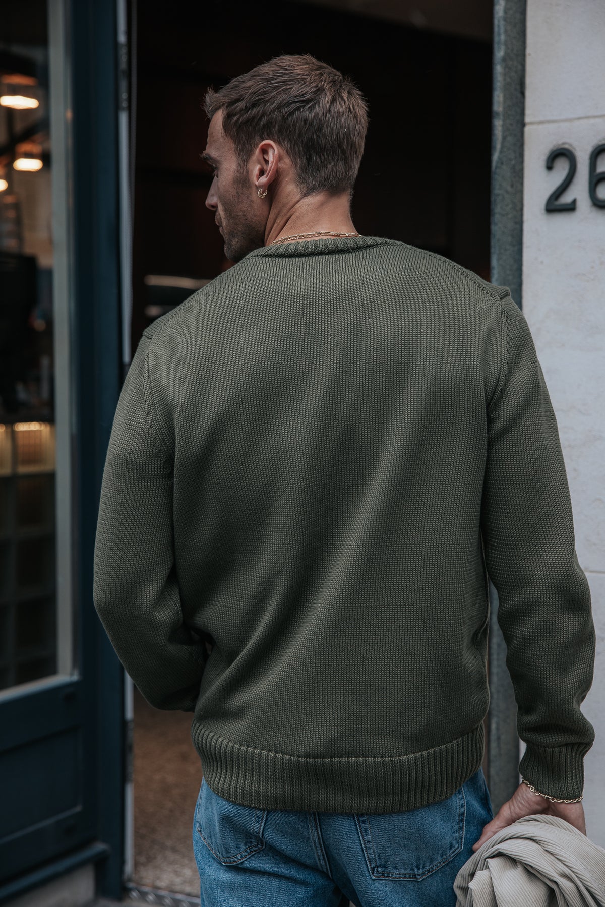 

Strickpullover mit Rundhalsausschnitt Herren Solino Neuf khaki | Freeman T. Porter
