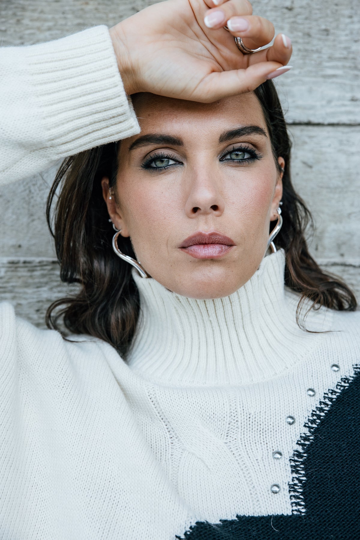 

Pull détails contrastants et clous Femme Pears Fancy white & black | Freeman T. Porter