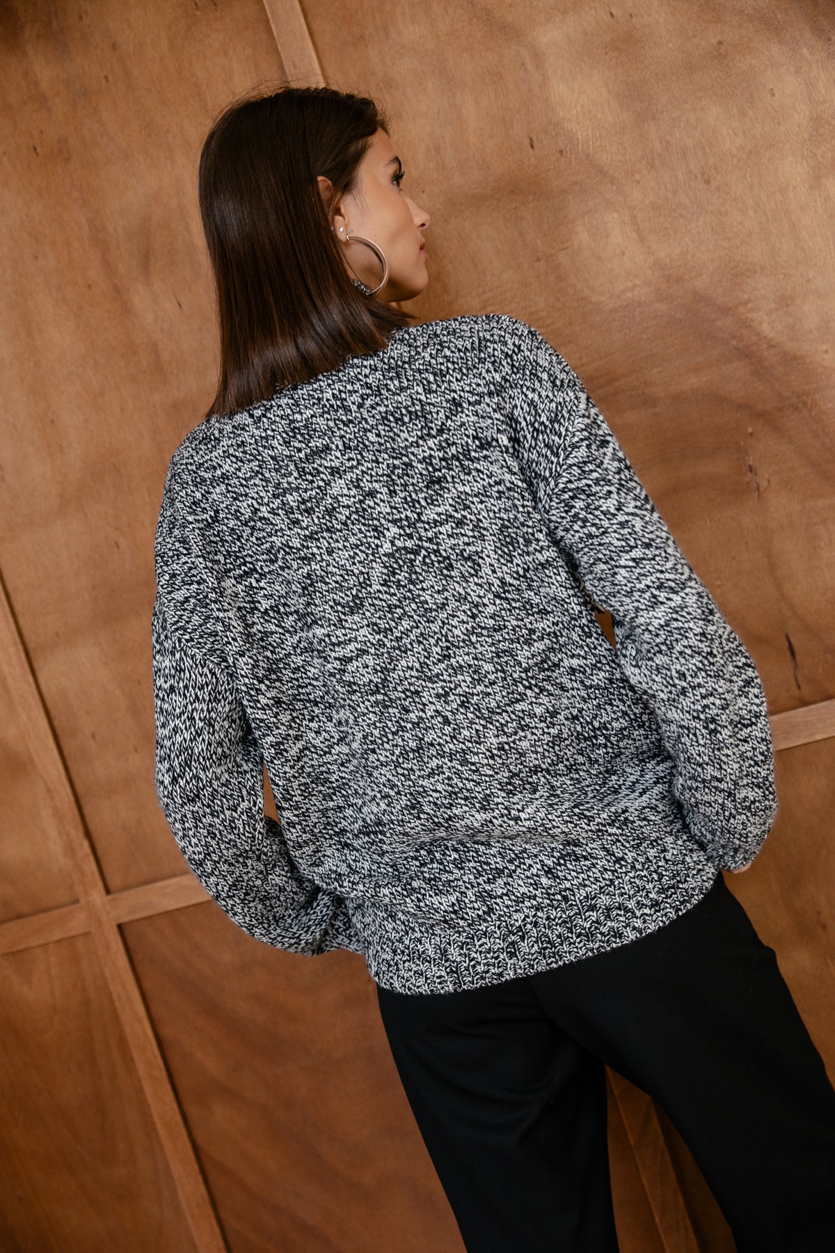 

Pullover mit Fransen-Details Damen Pears Fringes black & white | Freeman T. Porter