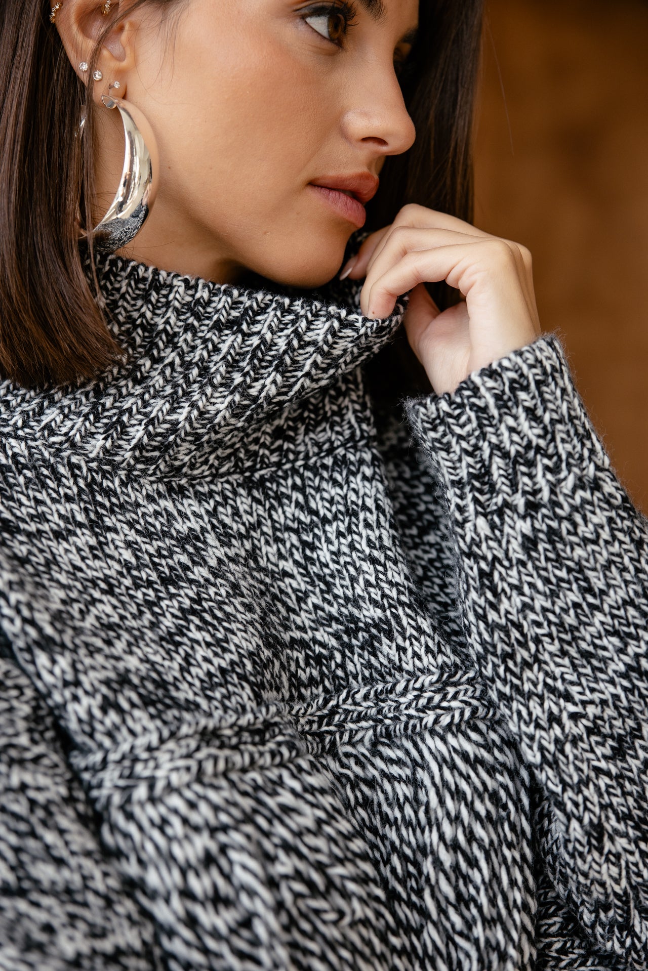 

Pullover mit Fransen-Details Damen Pears Fringes black & white | Freeman T. Porter