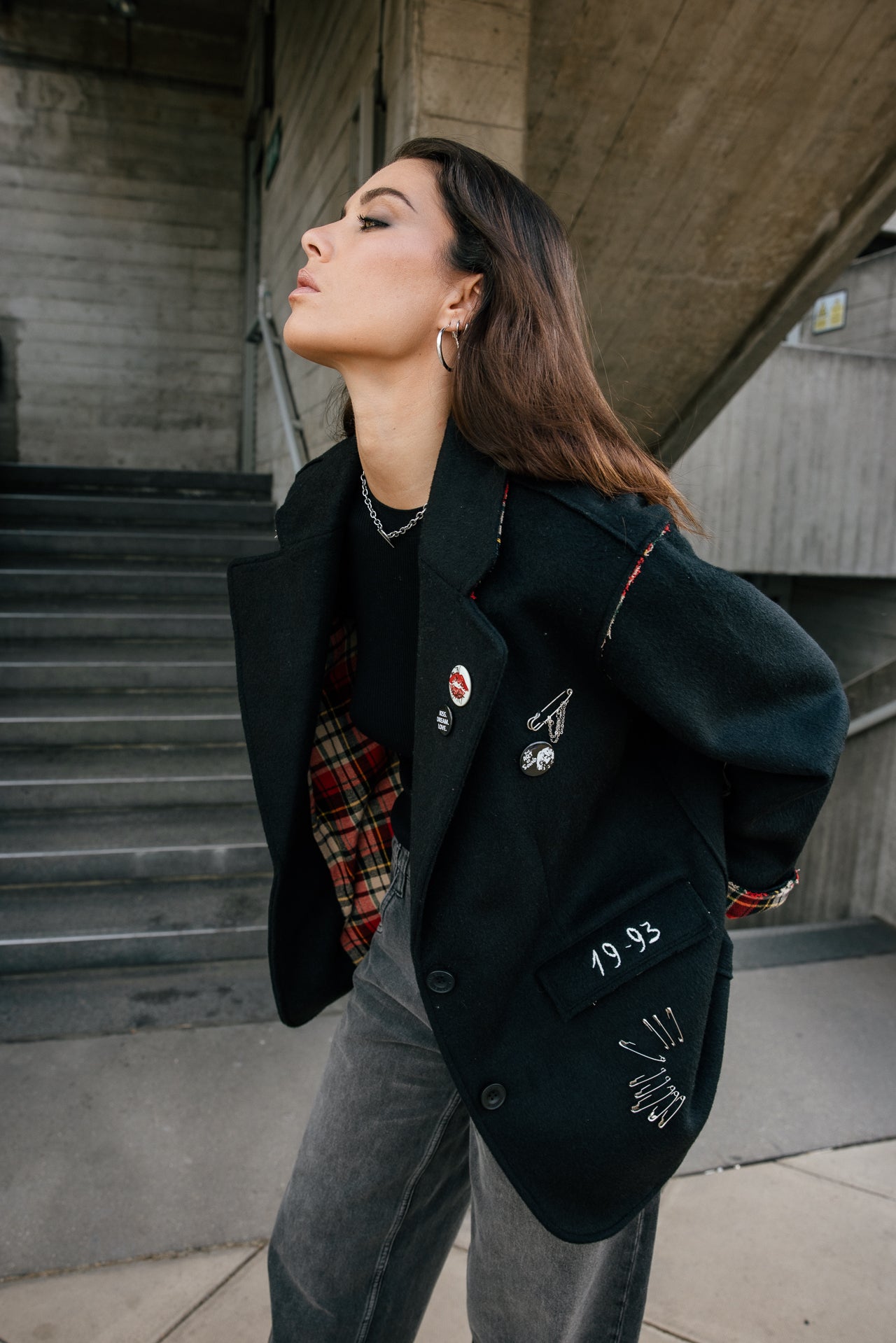 

Blazer Rock mit Tartan-Details Damen Moly London black | Freeman T. Porter