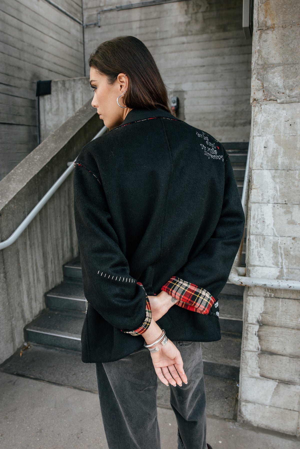 

Blazer Rock mit Tartan-Details Damen Moly London black | Freeman T. Porter