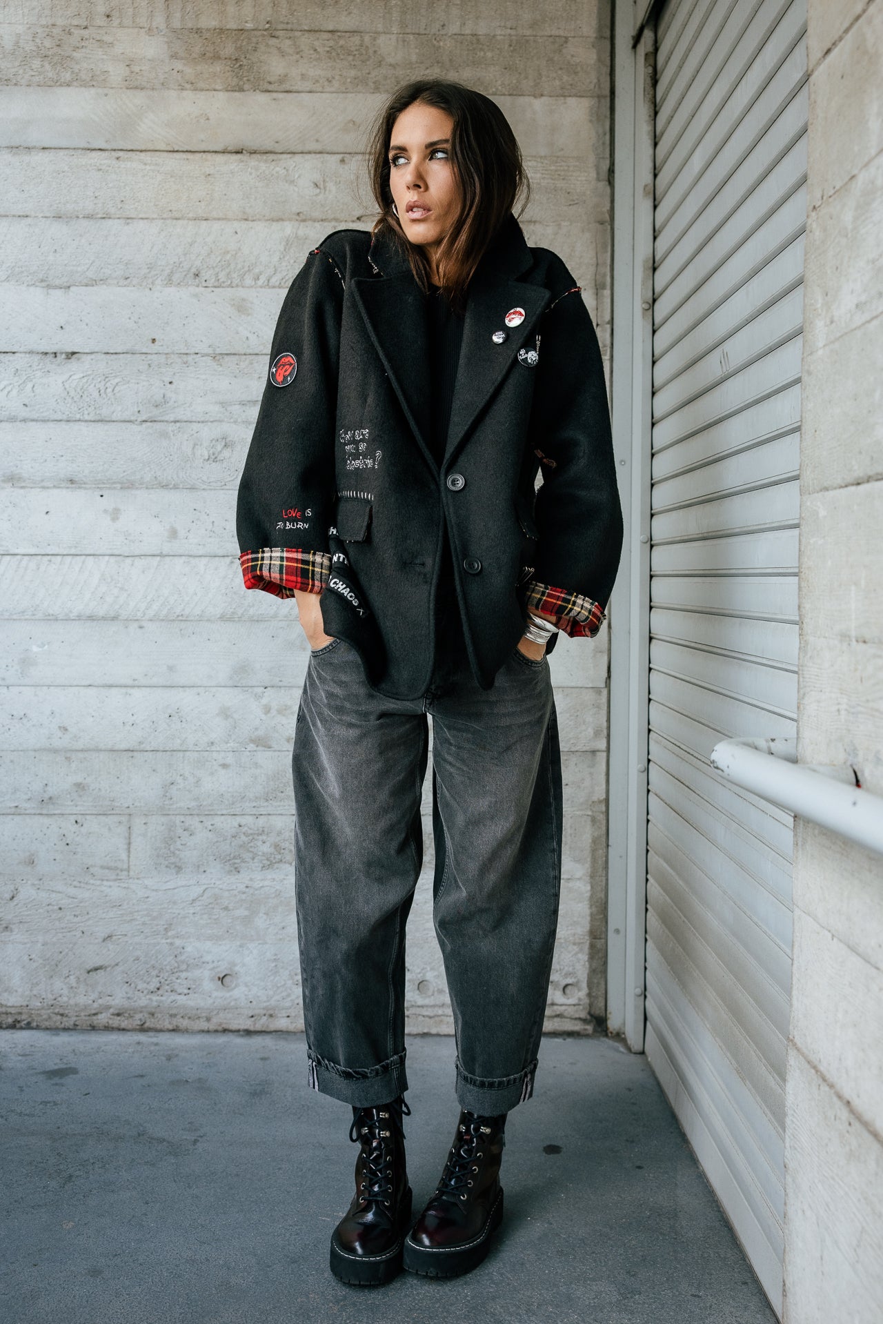 

Blazer Rock mit Tartan-Details Damen Moly London black | Freeman T. Porter