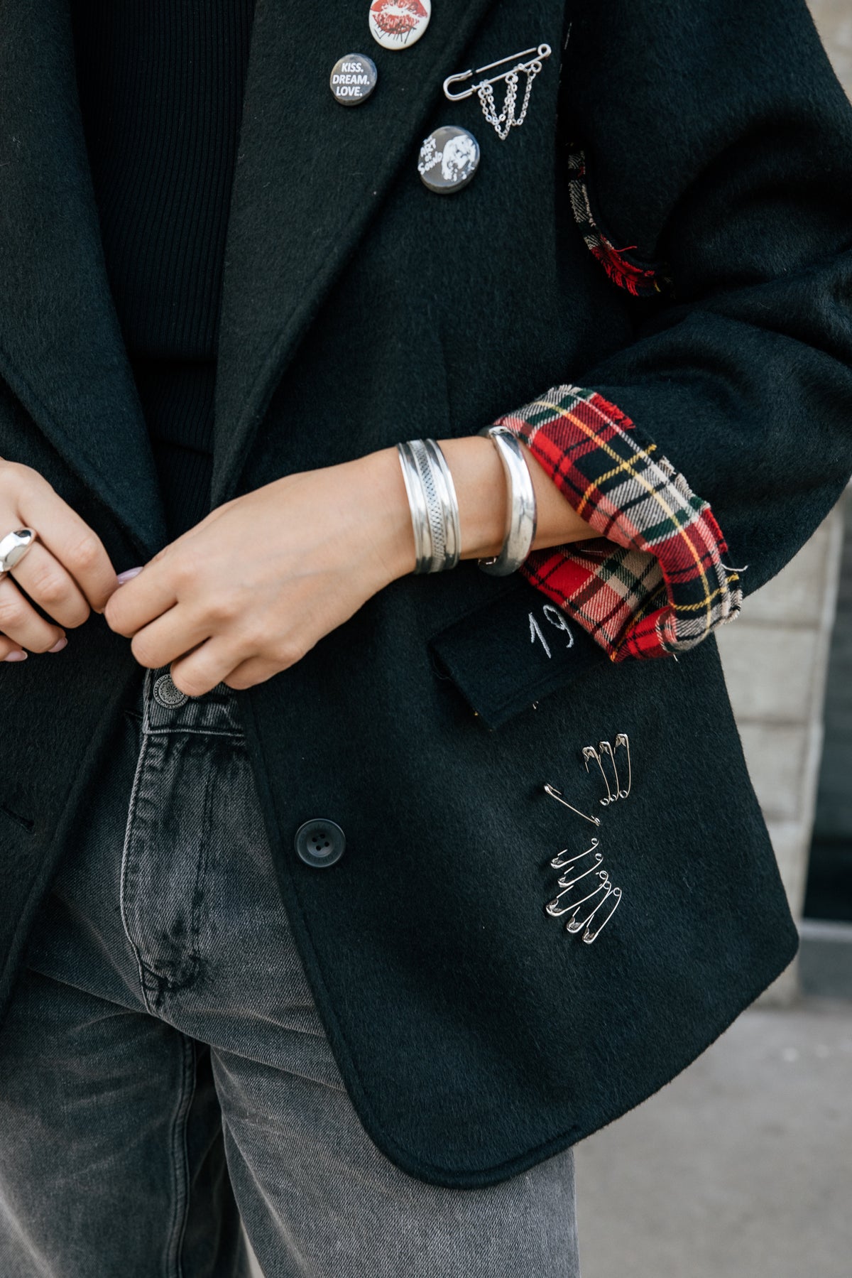 

Blazer Rock mit Tartan-Details Damen Moly London black | Freeman T. Porter