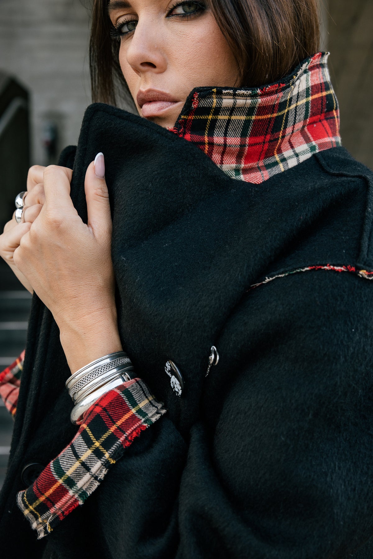 

Blazer Rock mit Tartan-Details Damen Moly London black | Freeman T. Porter