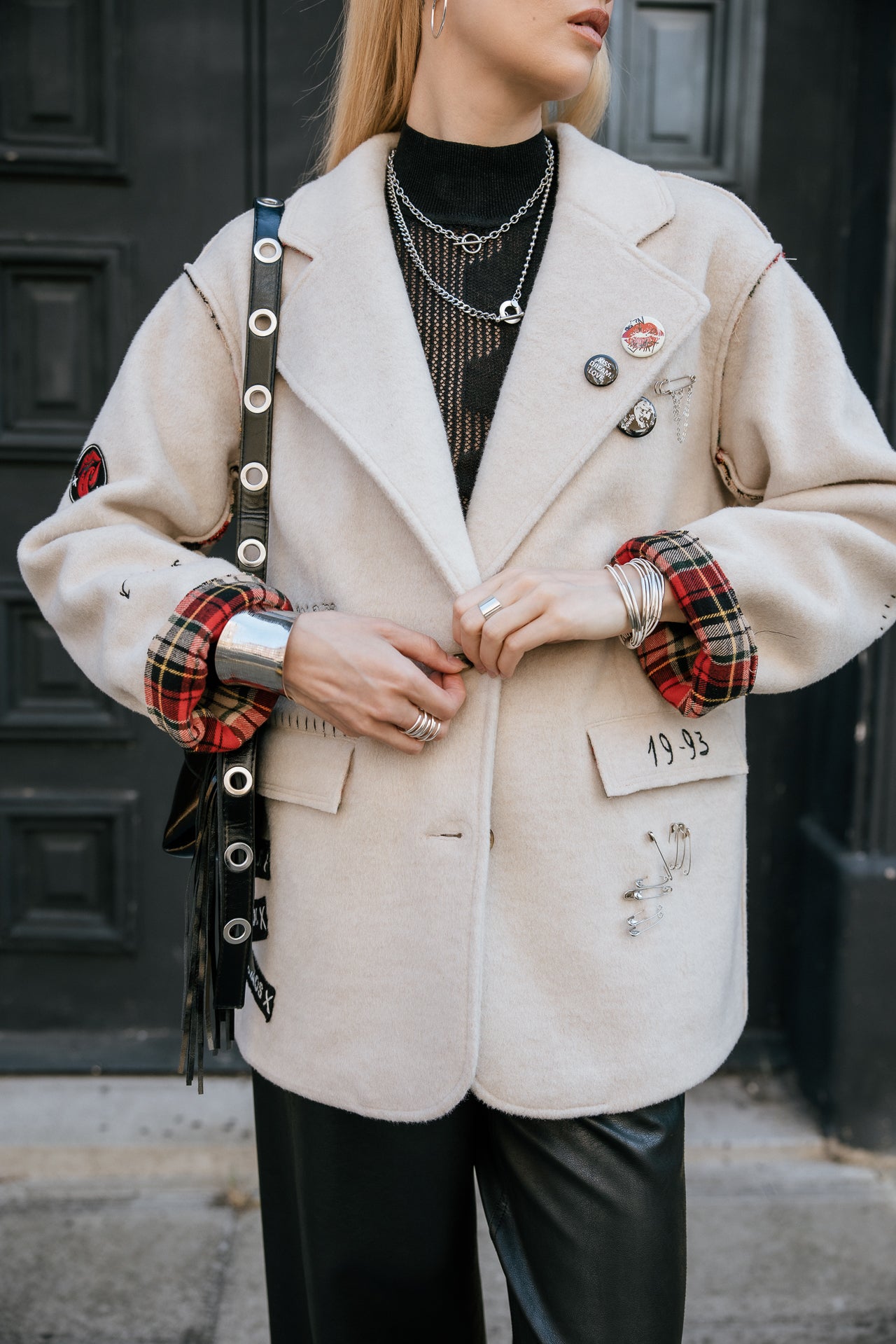   
            

Blazer rock détails tartan Femme Moly London birch | Freeman T. Porter
          