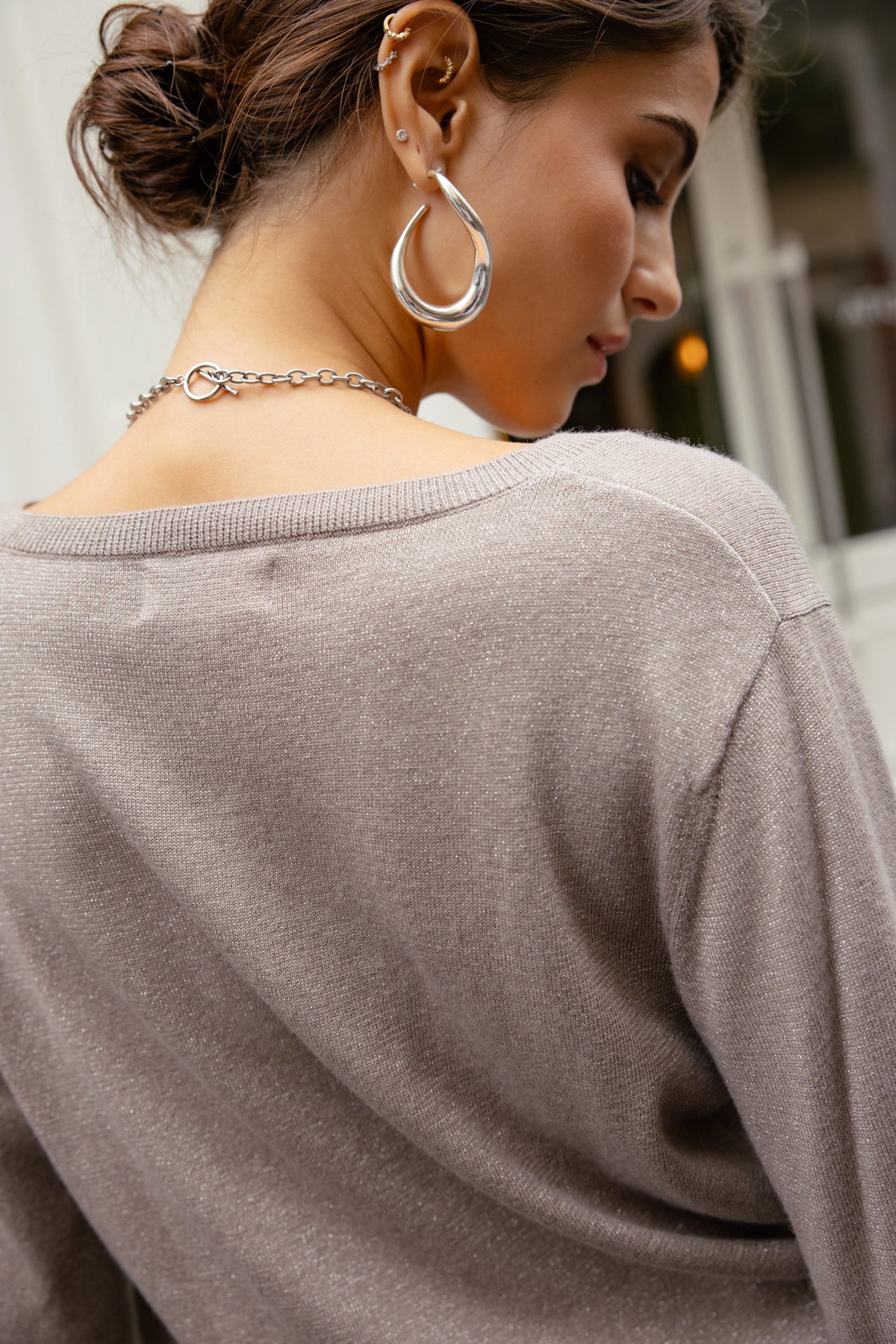 

Leichter, glitzernder Pullover mit Schulterstickerei Damen Preem Shiny stone | Freeman T. Porter