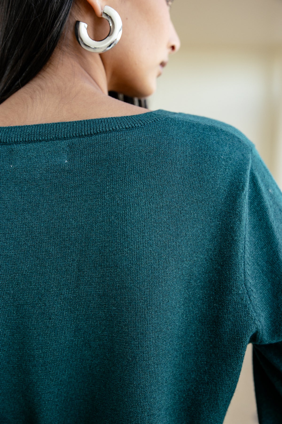 

Leichter glitzernder Pullover mit Schulterstickerei Damen Preem Shiny sea moss | Freeman T. Porter
