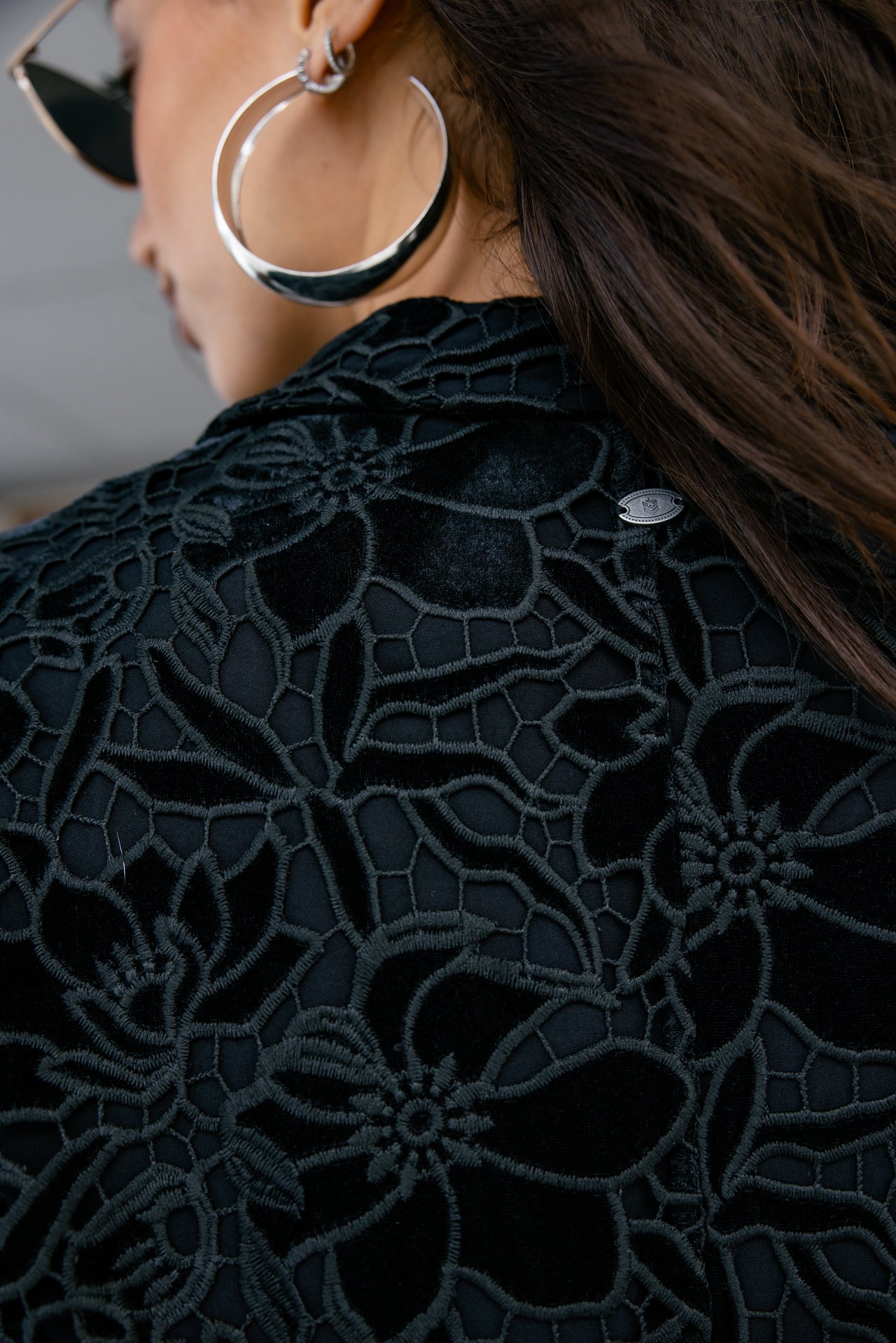 

Blazer Oversize velours et dentelle Femme Marane Velvet Lace black | Freeman T. Porter