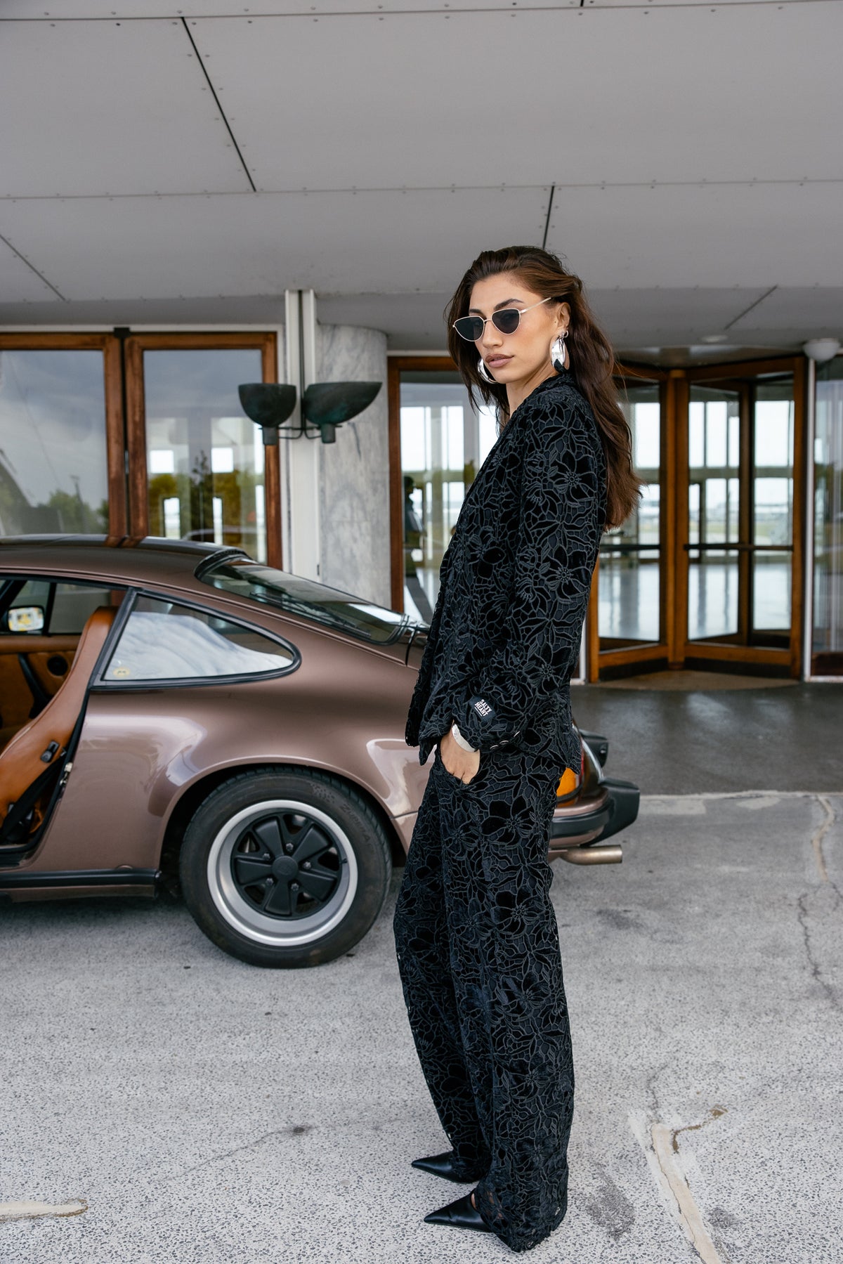 

Blazer Oversize velours et dentelle Femme Marane Velvet Lace black | Freeman T. Porter