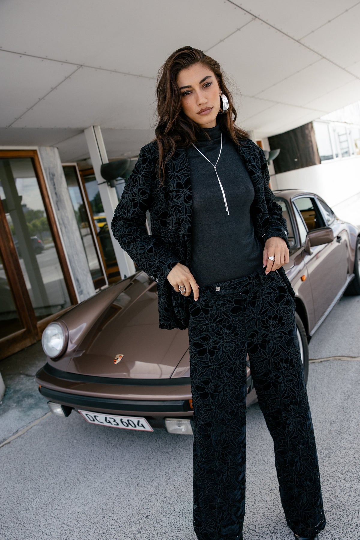

Blazer Oversize velours et dentelle Femme Marane Velvet Lace black | Freeman T. Porter