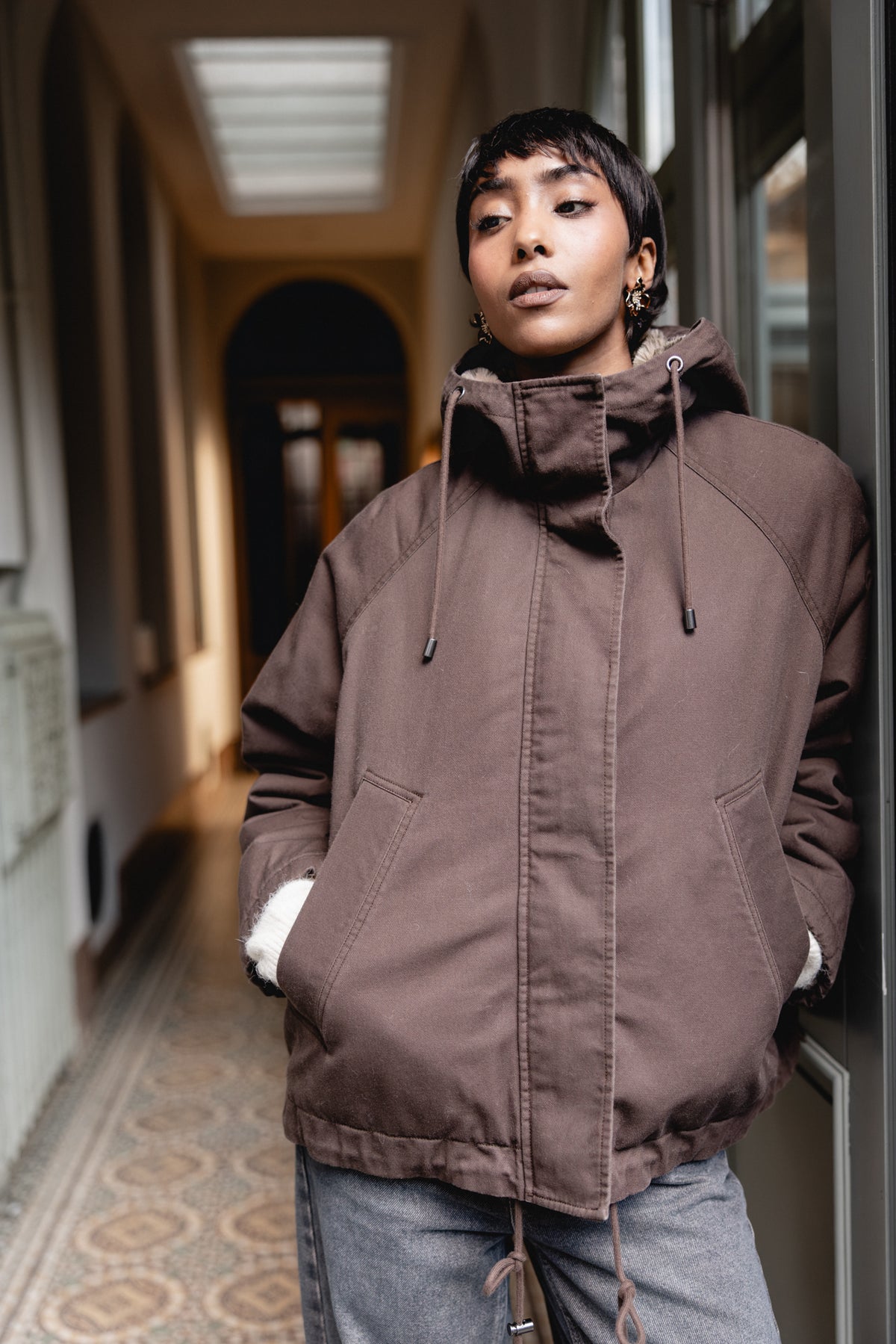   
            

Kurze Oversize-Jacke Damen Vendana Zebra brown | Freeman T. Porter
          