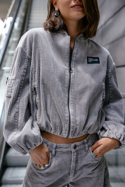 

Velvet bomber jacket Women Virama Polar charcoal grey | Freeman T. Porter