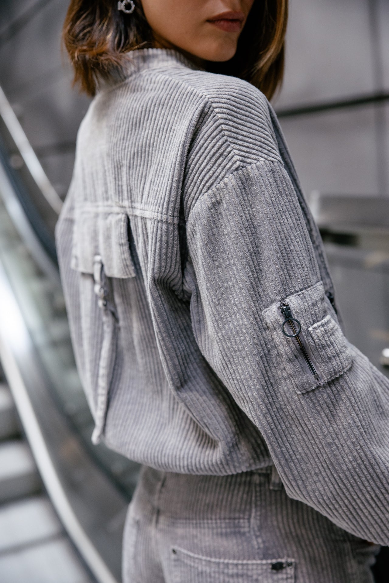 

Velvet bomber jacket Women Virama Polar charcoal grey | Freeman T. Porter