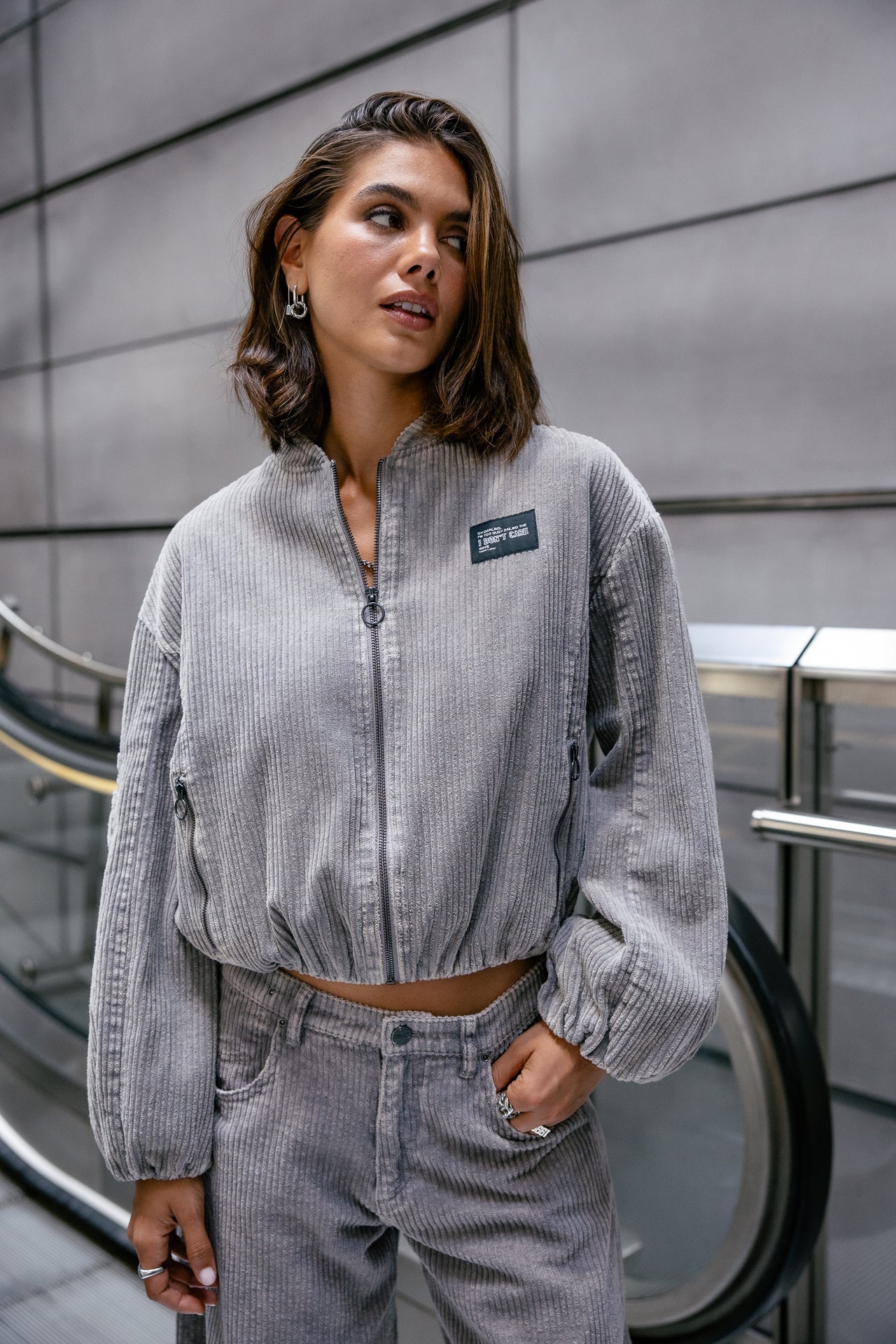 

Velvet bomber jacket Women Virama Polar charcoal grey | Freeman T. Porter