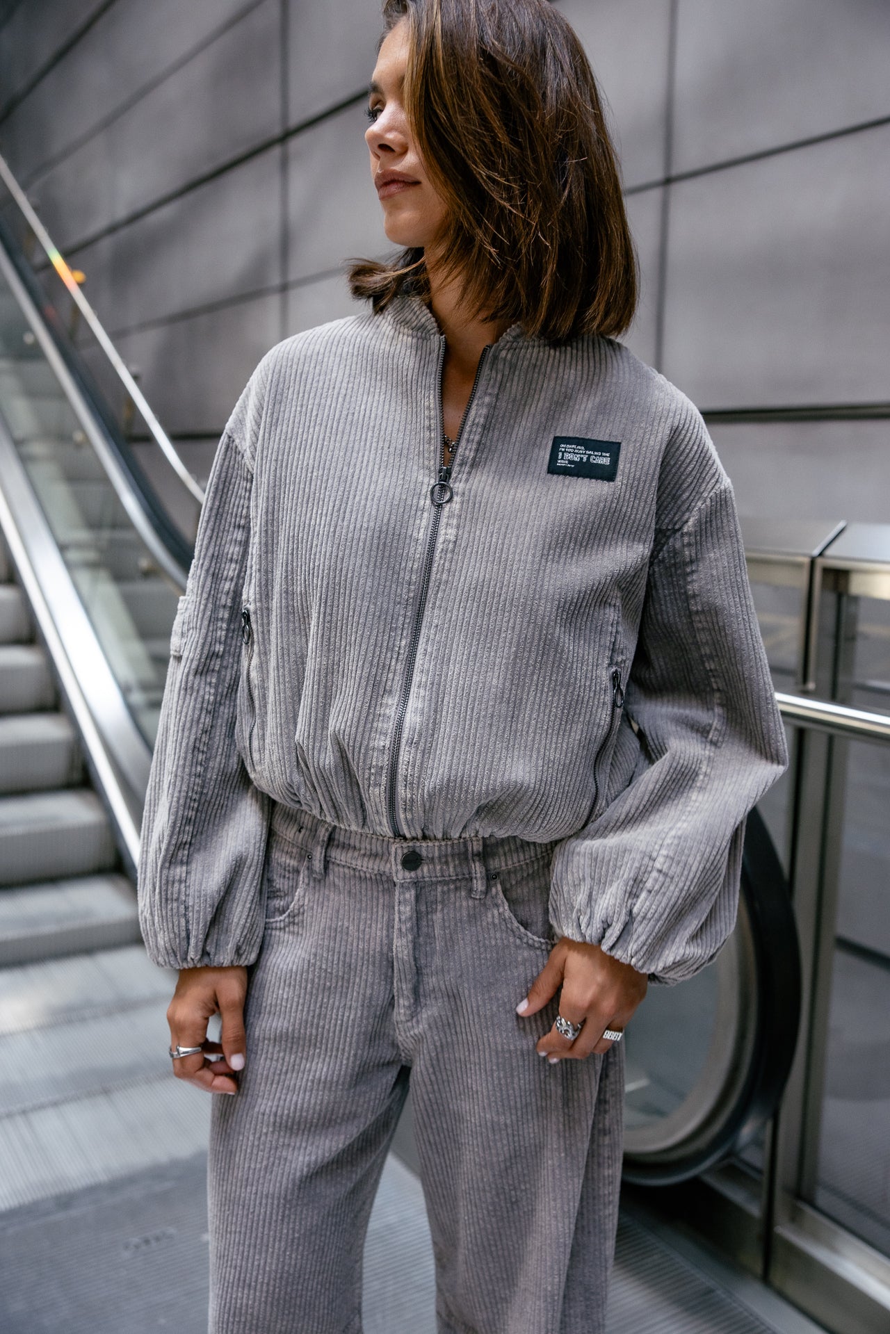 

Velvet bomber jacket Women Virama Polar charcoal grey | Freeman T. Porter