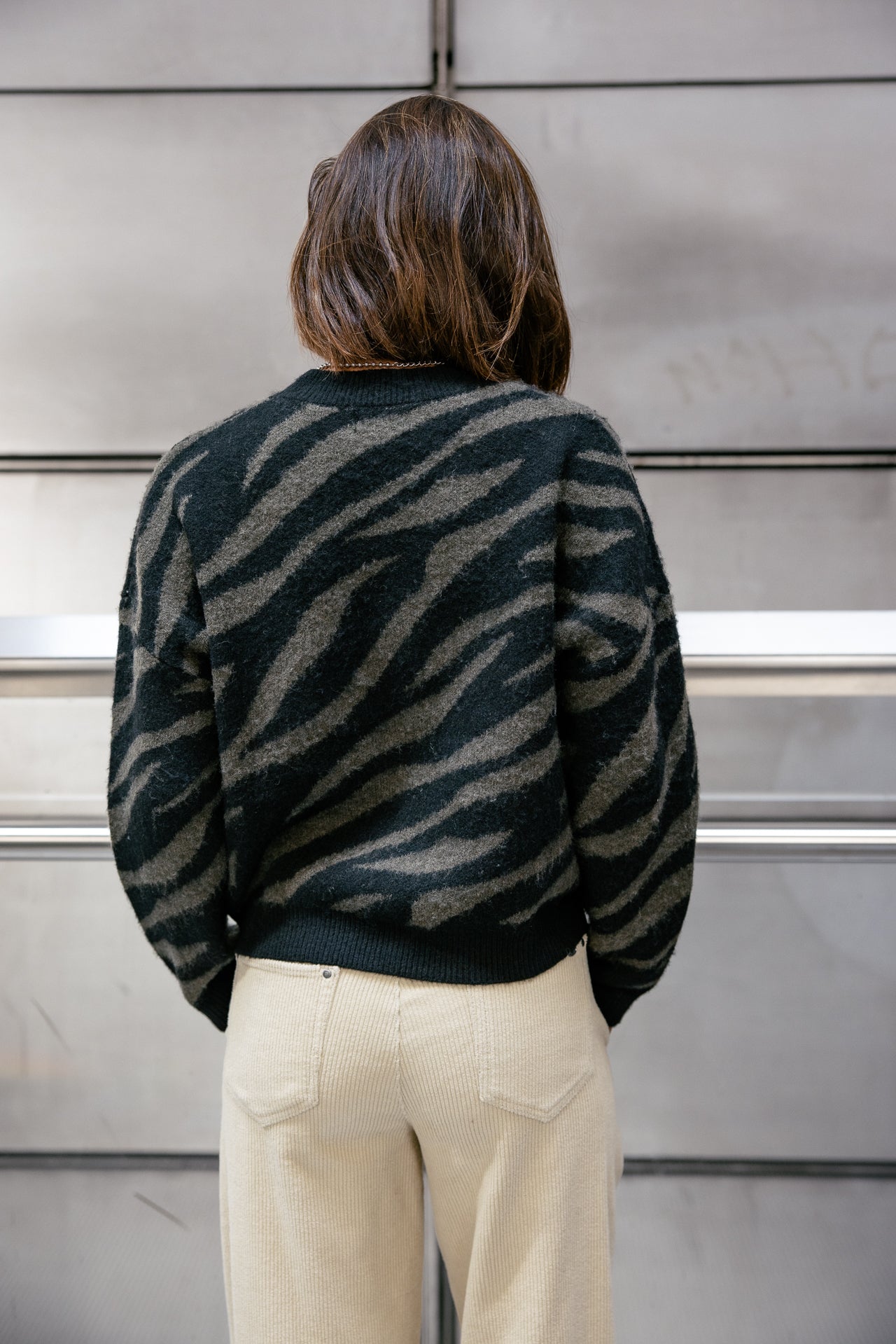 

Zebra-Pullover Damen Phelix Zebra khaki & black | Freeman T. Porter
