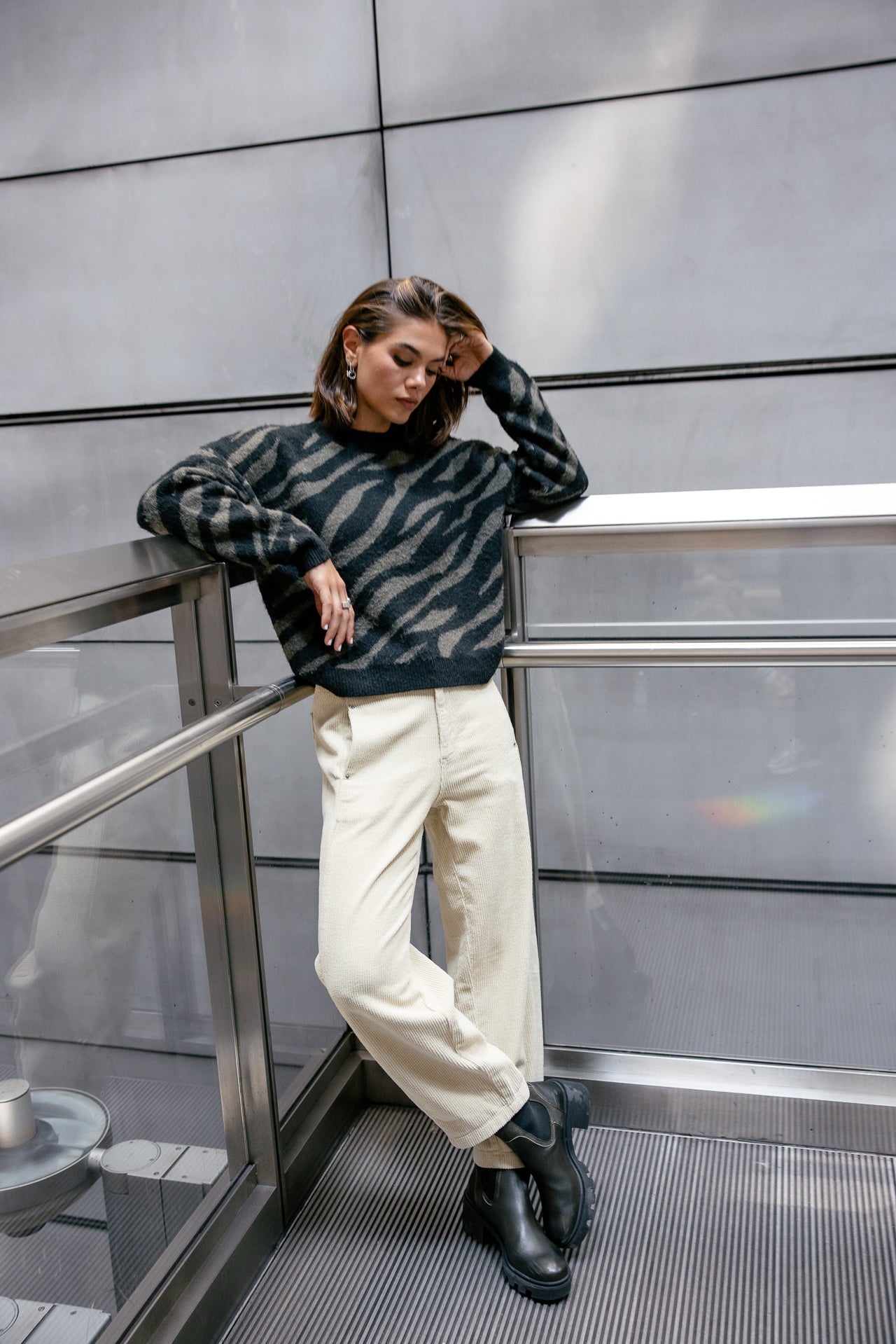 

Zebra-Pullover Damen Phelix Zebra khaki & black | Freeman T. Porter