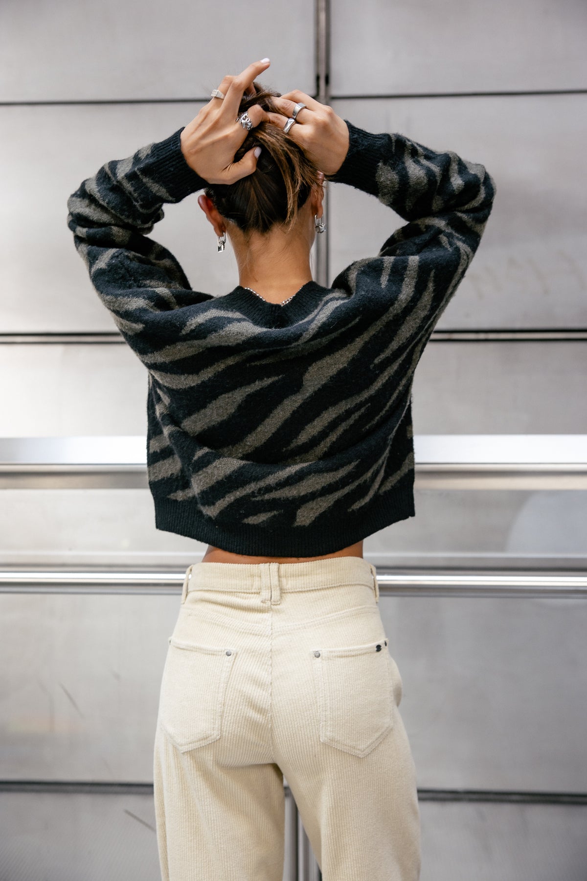 

Zebra-Pullover Damen Phelix Zebra khaki & black | Freeman T. Porter