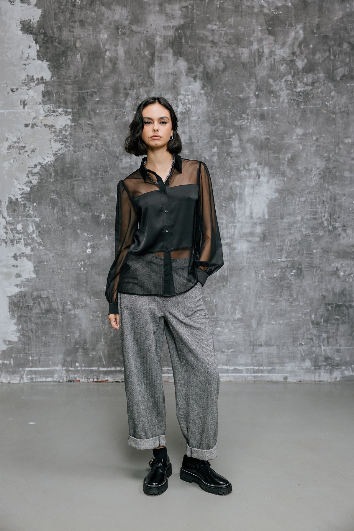 

Chemise bi-matière  Femme Cyrna Plain black | Freeman T. Porter