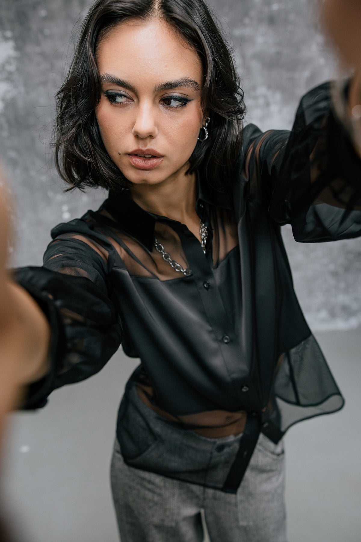 

Chemise bi-matière  Femme Cyrna Plain black | Freeman T. Porter