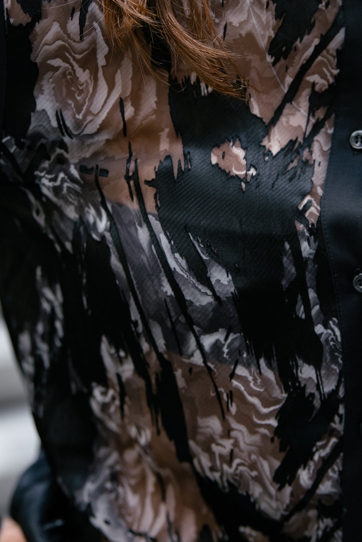 

Chemise bi-matière voile et satin Femme Cayaba Mix black | Freeman T. Porter