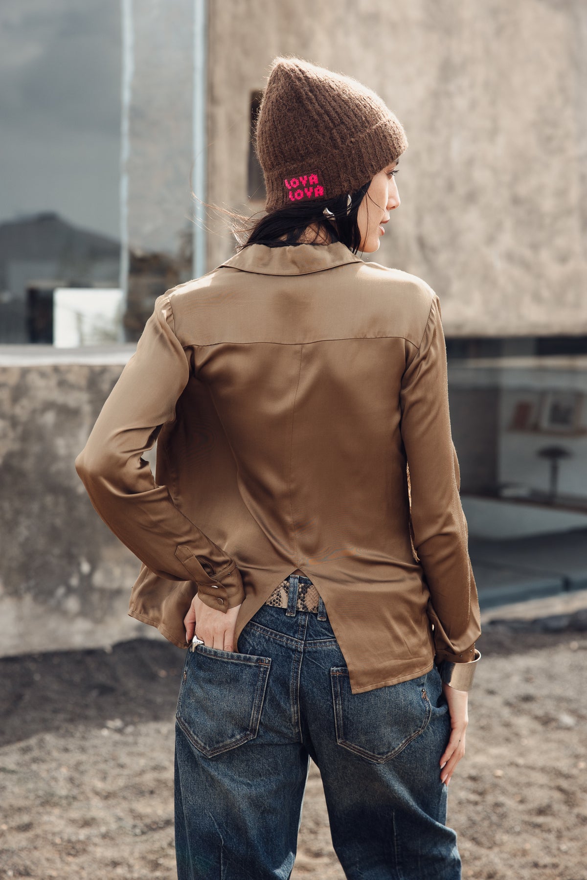

Bluse aus Materialmix mit Spitze und Satin Damen Cayaba Lace bronze | Freeman T. Porter