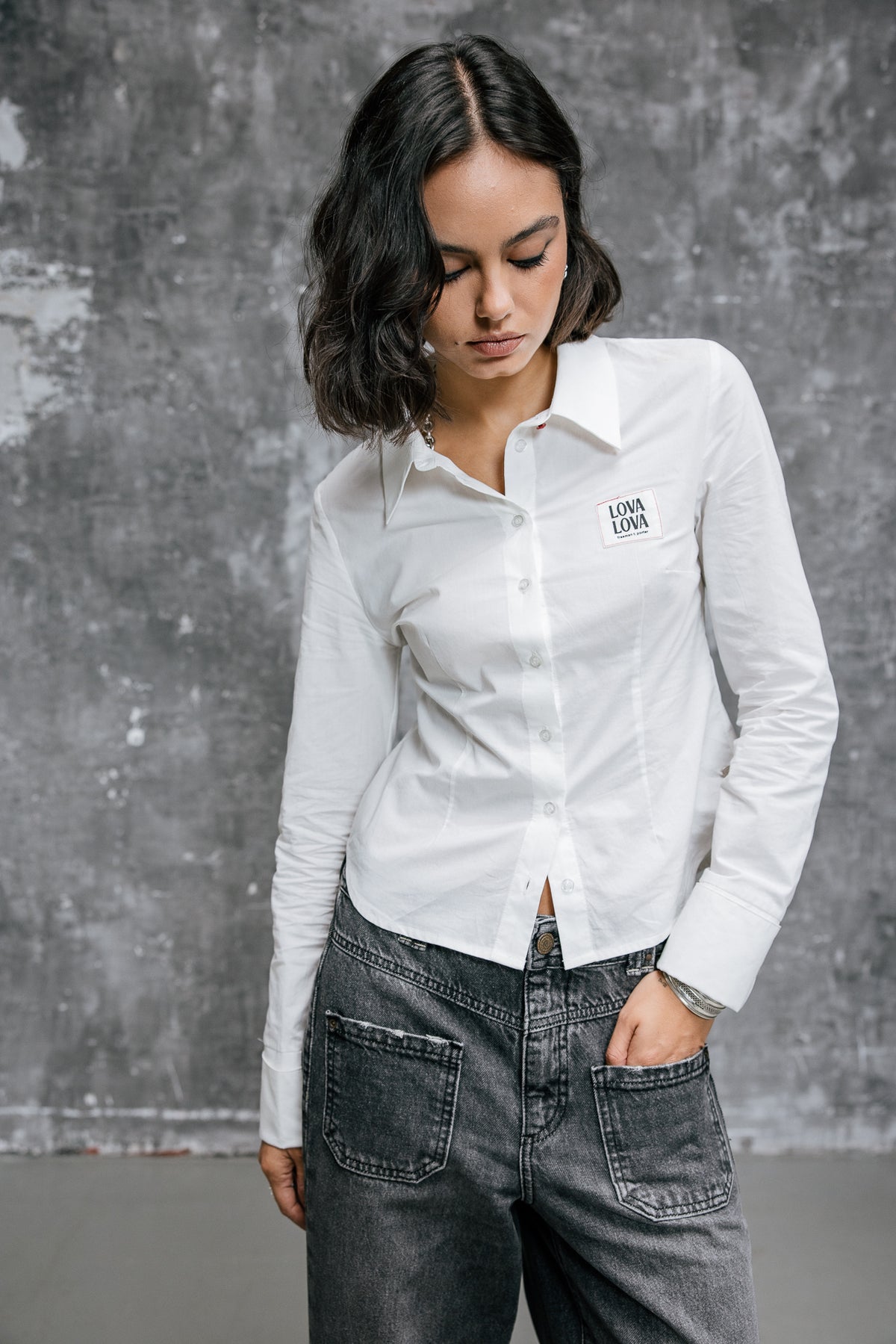 

Chemise cintrée avec boutons fantaisie Femme Chikane Plain white | Freeman T. Porter