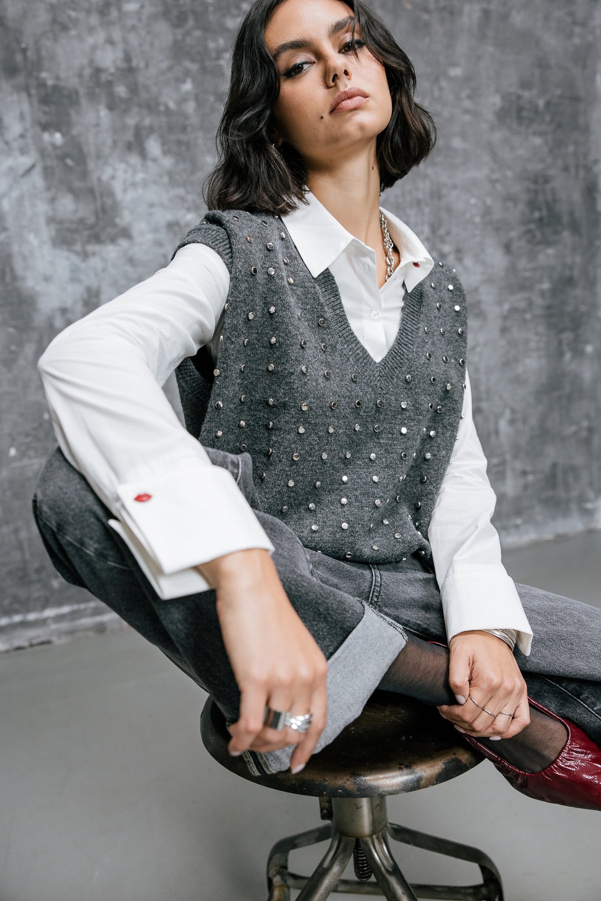

Chemise cintrée avec boutons fantaisie Femme Chikane Plain white | Freeman T. Porter