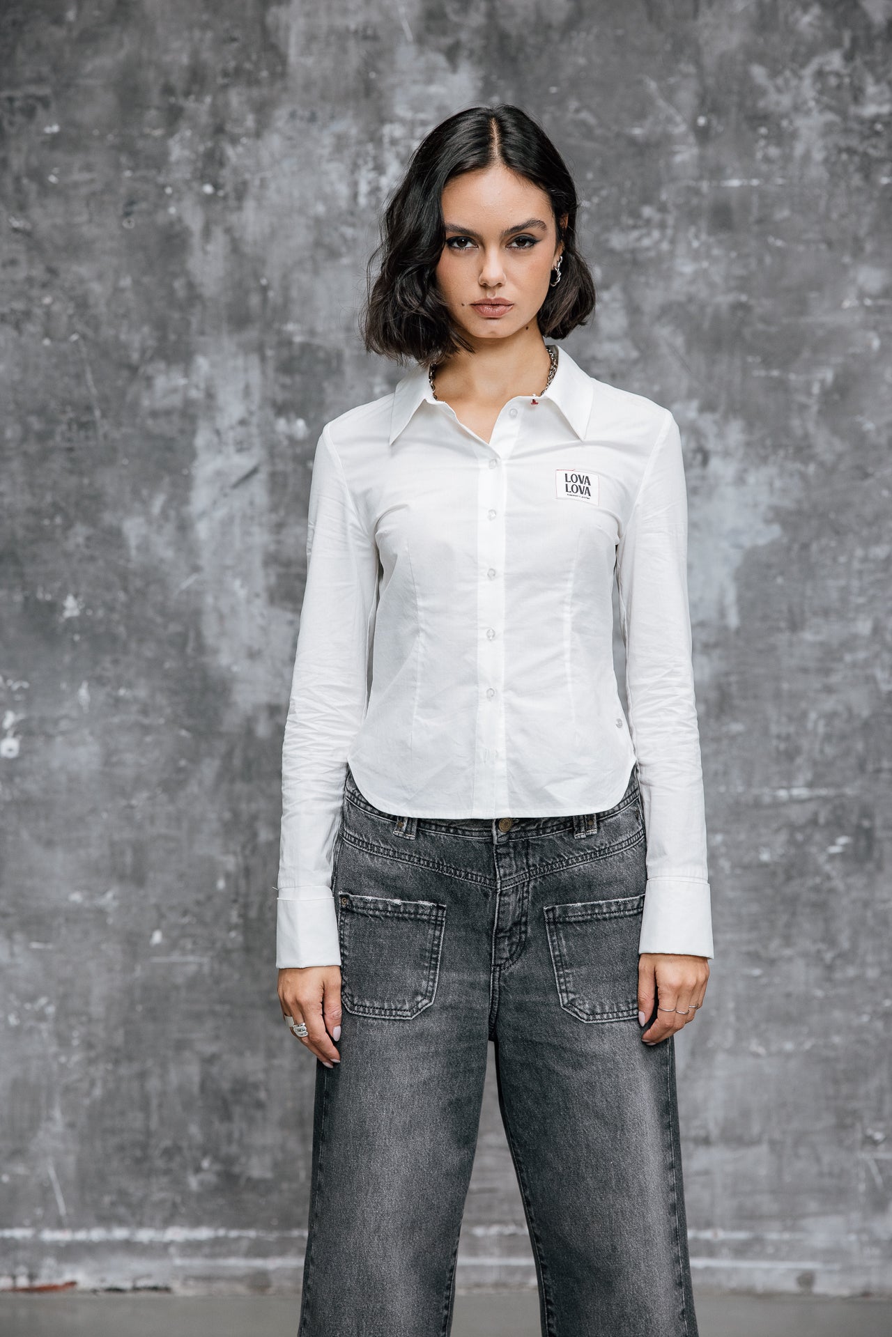 

Chemise cintrée avec boutons fantaisie Femme Chikane Plain white | Freeman T. Porter