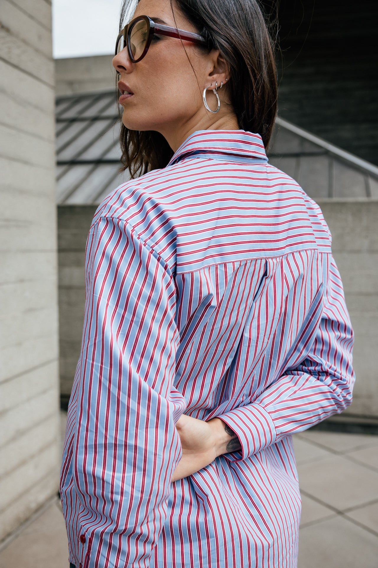 

Locker sitzendes Hemd mit Krawatte Damen Chanie Tie granada sky | Freeman T. Porter