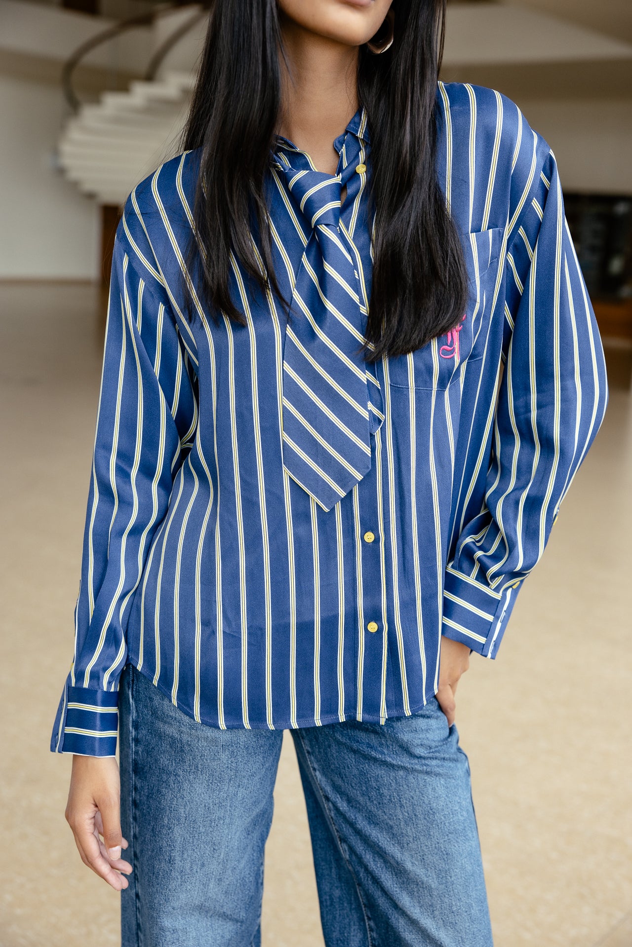 

Chemise loose à cravate Femme Chanie Tie original | Freeman T. Porter